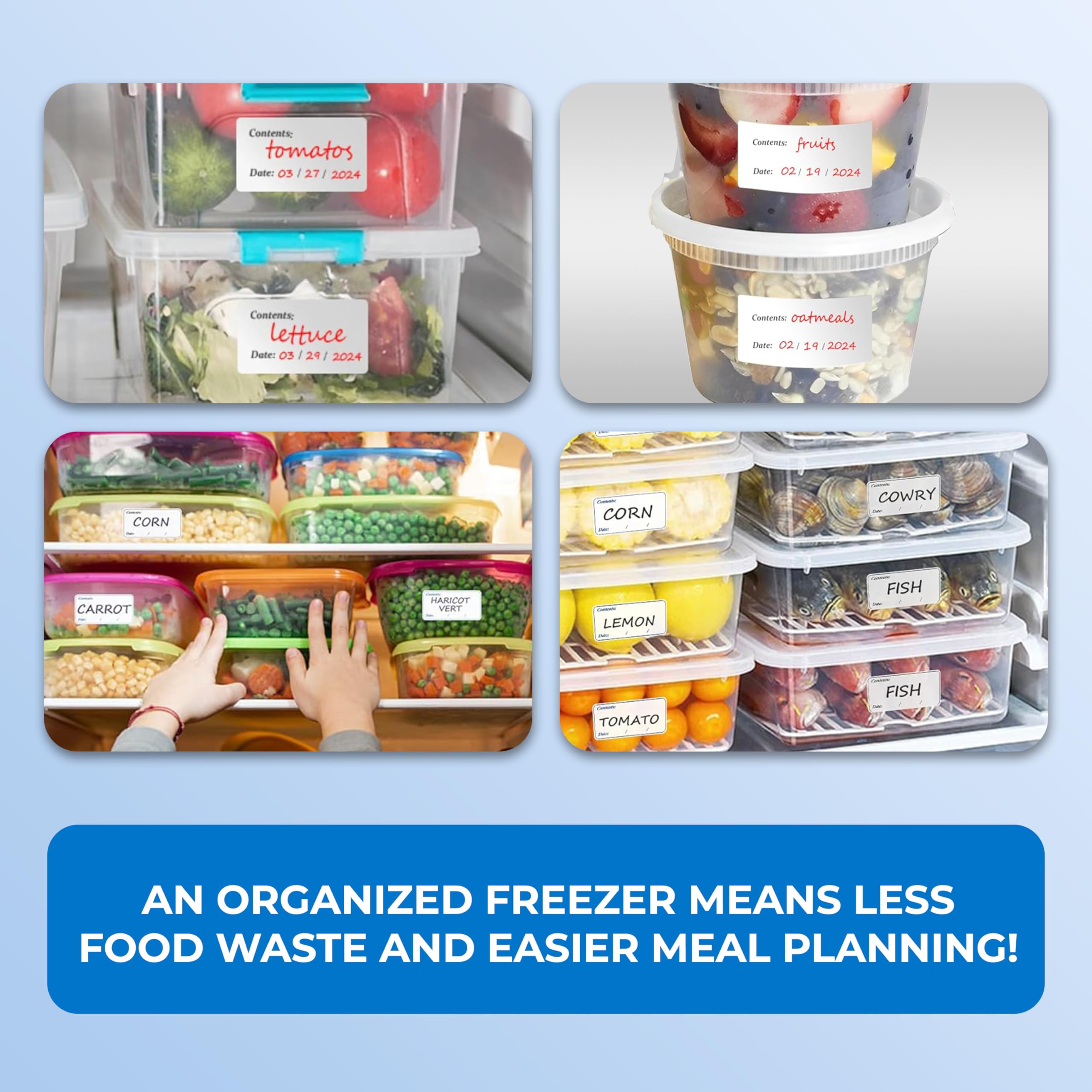 Double Dragon 300-Pack Removable Freezer Stickers - 6x3cm | Waterproof & No Residue 3
