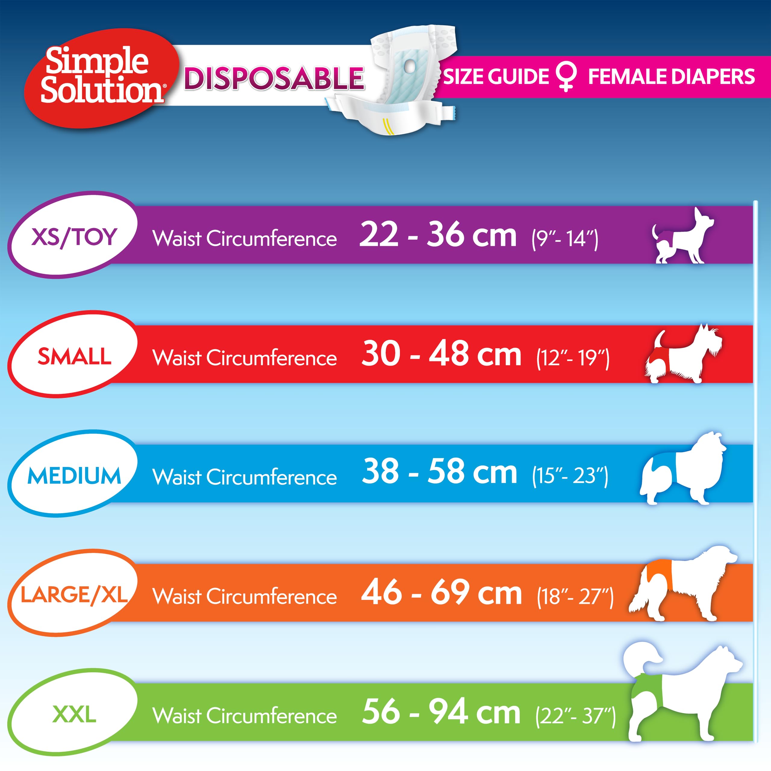 Simple Solution Disposable Dog Diapers for Female Dogs | XS/Toy <5kg | 12 Pack 4