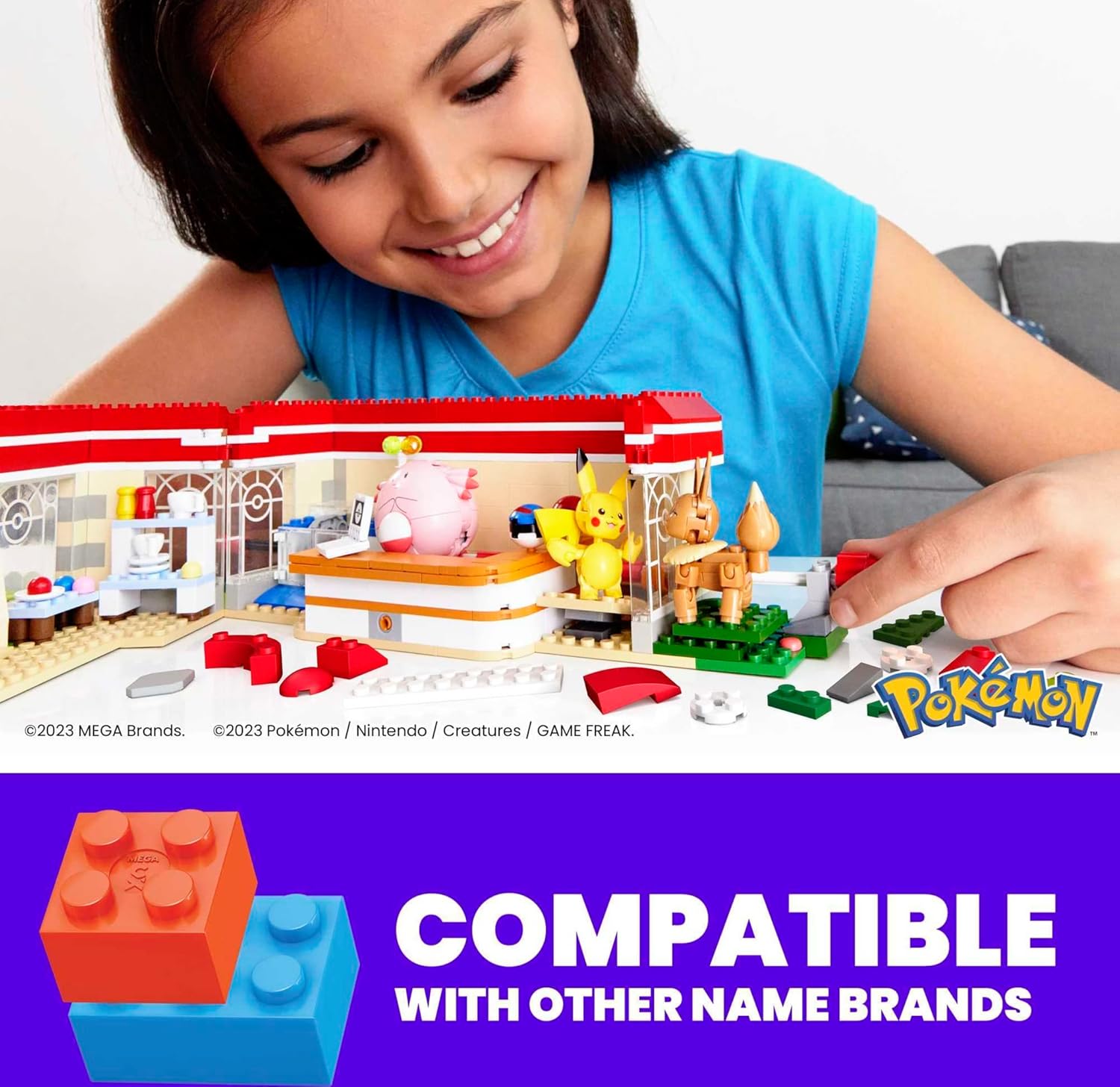 MEGA Pokémon Action Figure Building Set - 648-Piece Forest Pokémon Center with Motion Brick 6