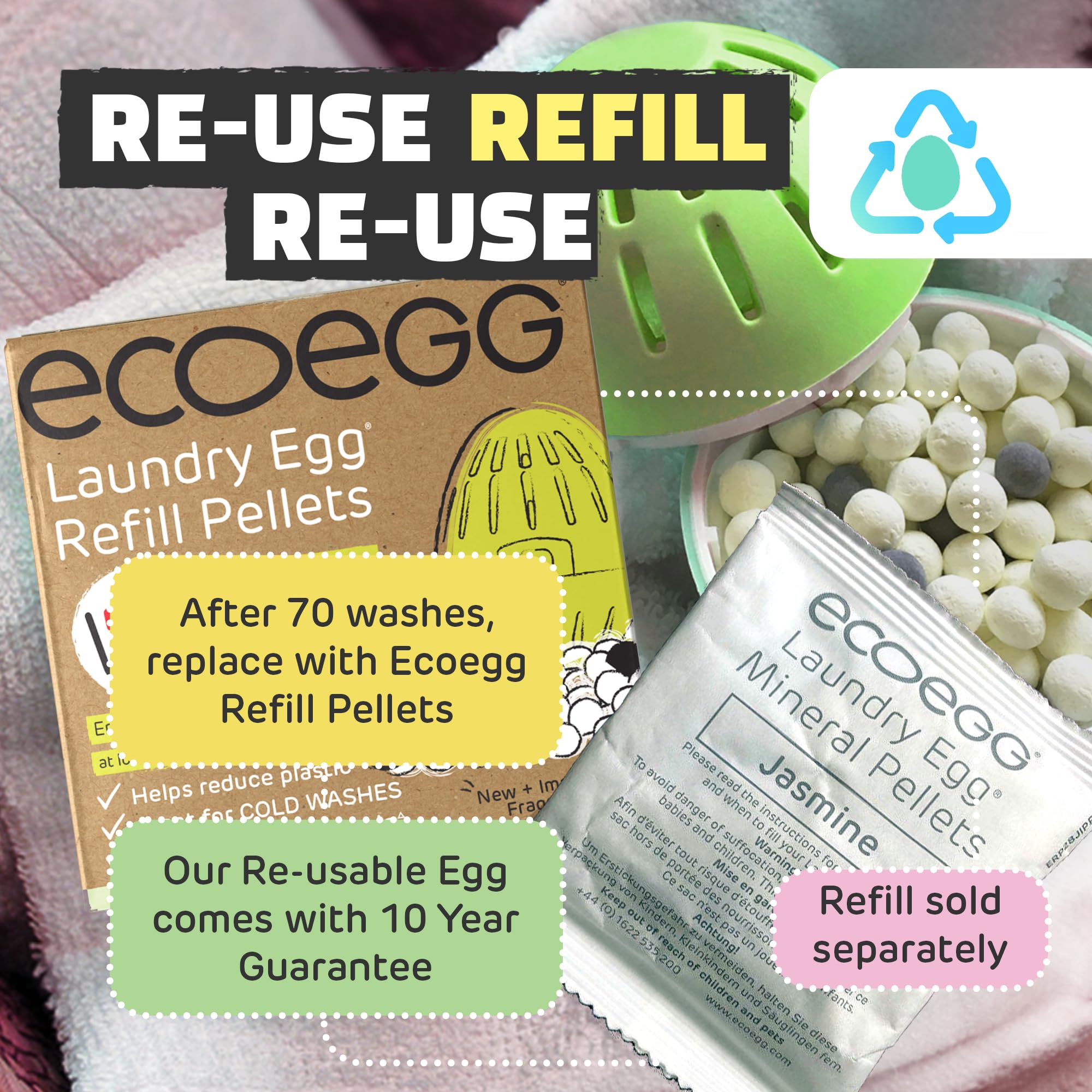 Ecoegg - Laundry Egg Detergent & Fabric Conditioner Replacement (70 Washes, Jasmine) 3