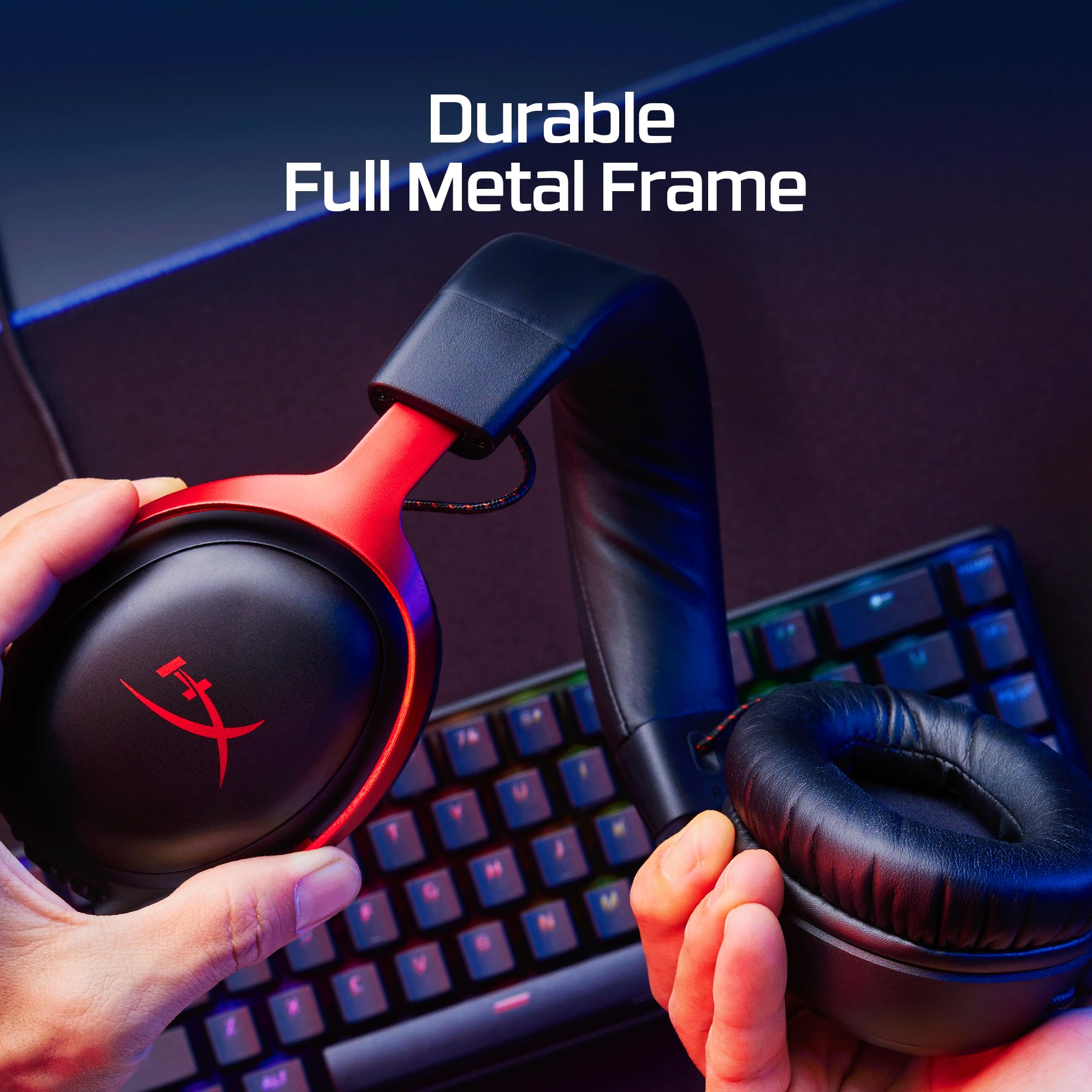 HyperX Cloud III Wired Gaming Headset - 53mm Drivers, DTS Spatial Audio, USB-C/A, 3.5mm, PC/PS5/Xbox 5