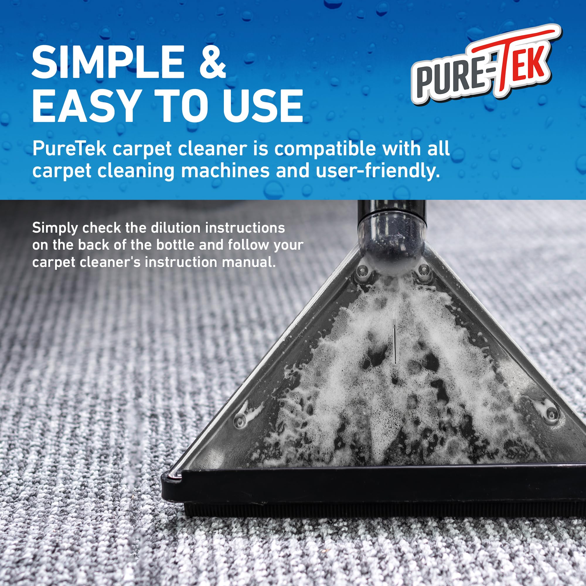 PURE-TEK Carpet Machine Detergent Shampoo - Concentrated Liquid for Deep Cleaning | 1L 5
