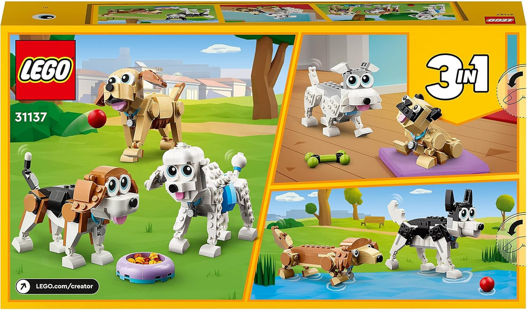 LEGO Creator 3 in 1 Adorable Dogs Building Set - 7 Breed Figures for Kids 7+