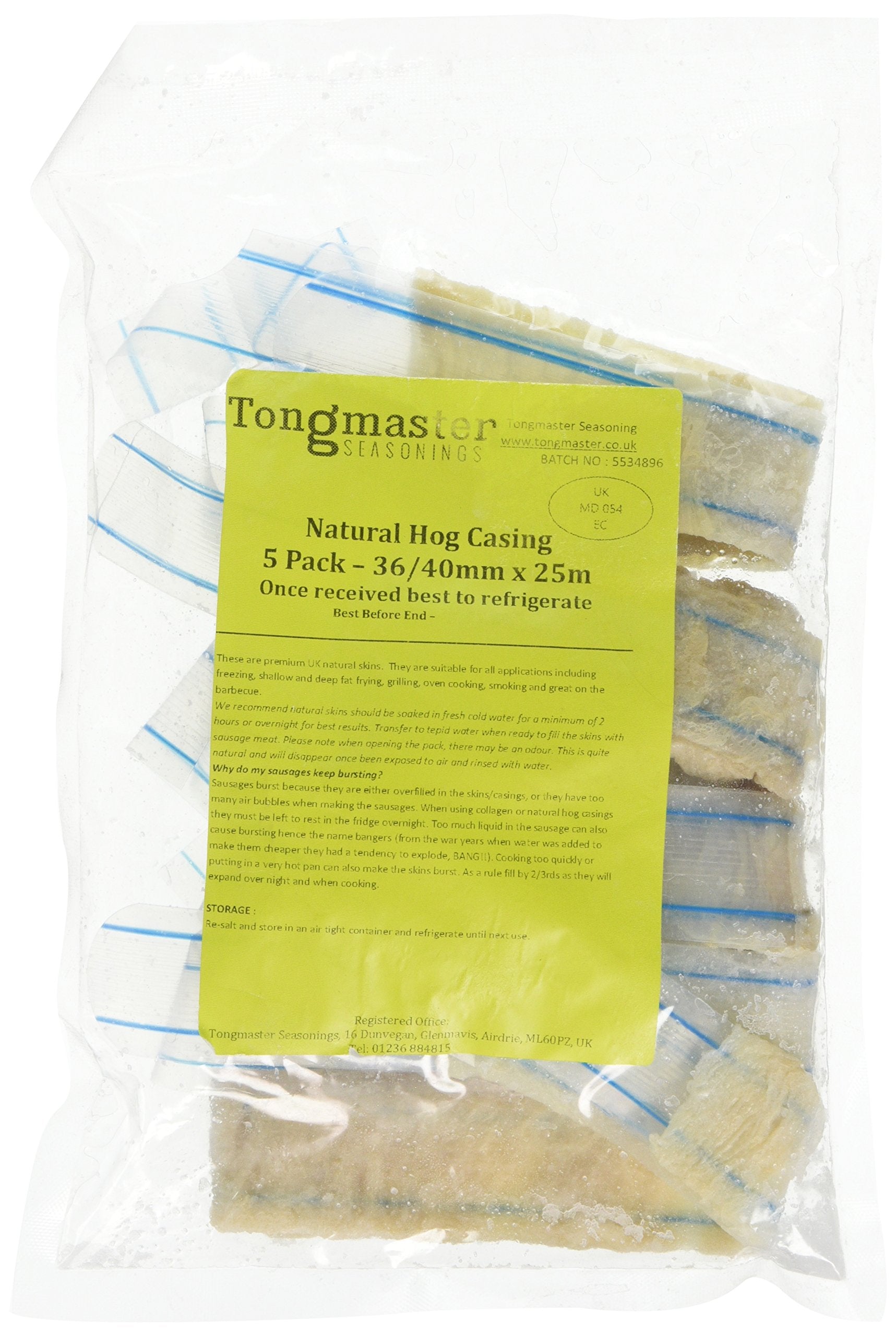 Tongmaster Natural Hog Casing - 25m Length | British Made | Edible 1