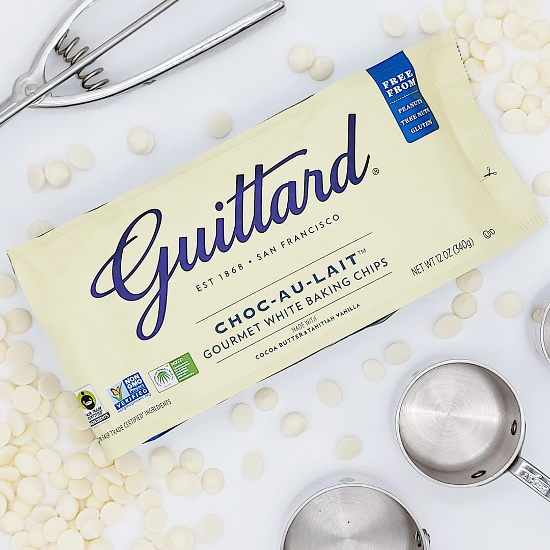 Guittard Choc-Au-Lait Baking Chips, 12oz (340g) - White Chocolate with Real Vanilla