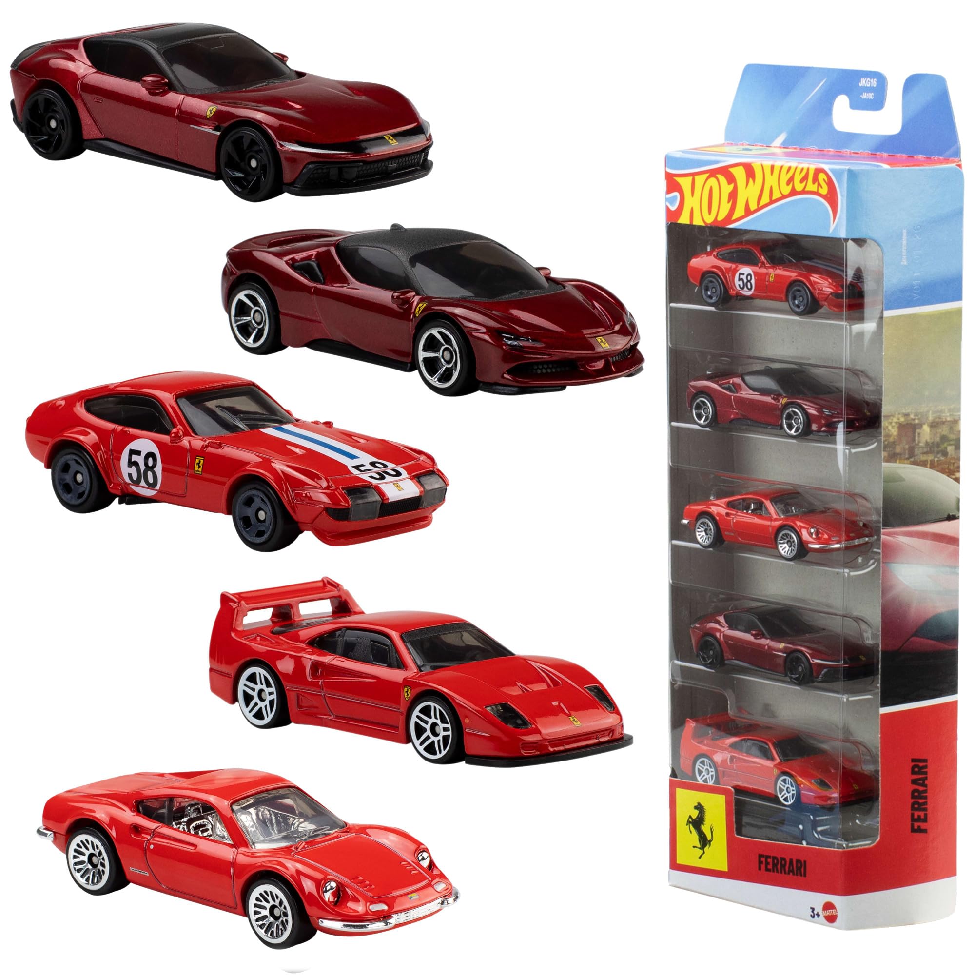 Hot Wheels Die-Cast 5-Pack Cars | 1:64 Scale | Multicolor | Model JLN12