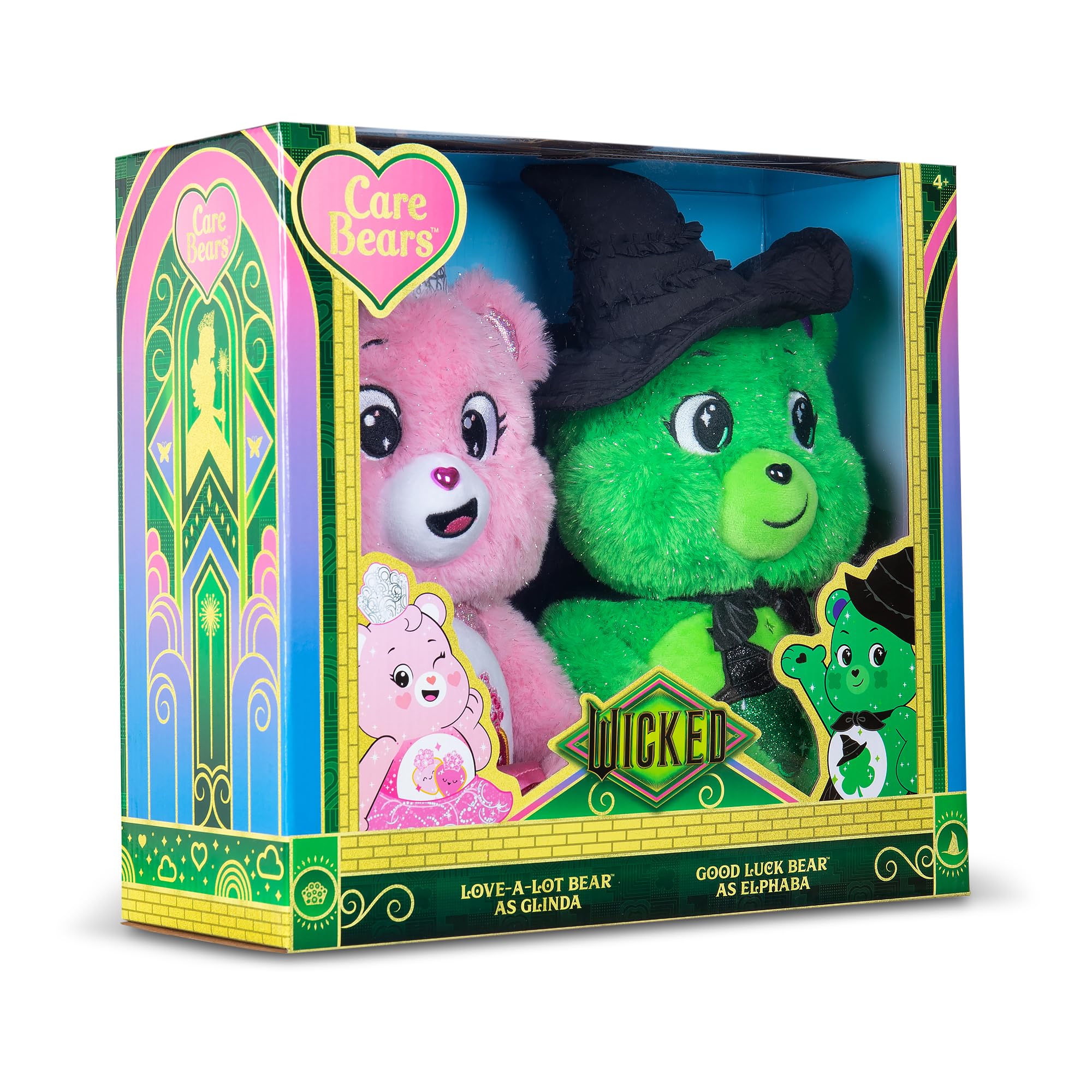 Care Bears x Wicked 2-Pack Plush – Good Luck Bear as Elphaba & Love-A-Lot Bear as Glinda 2