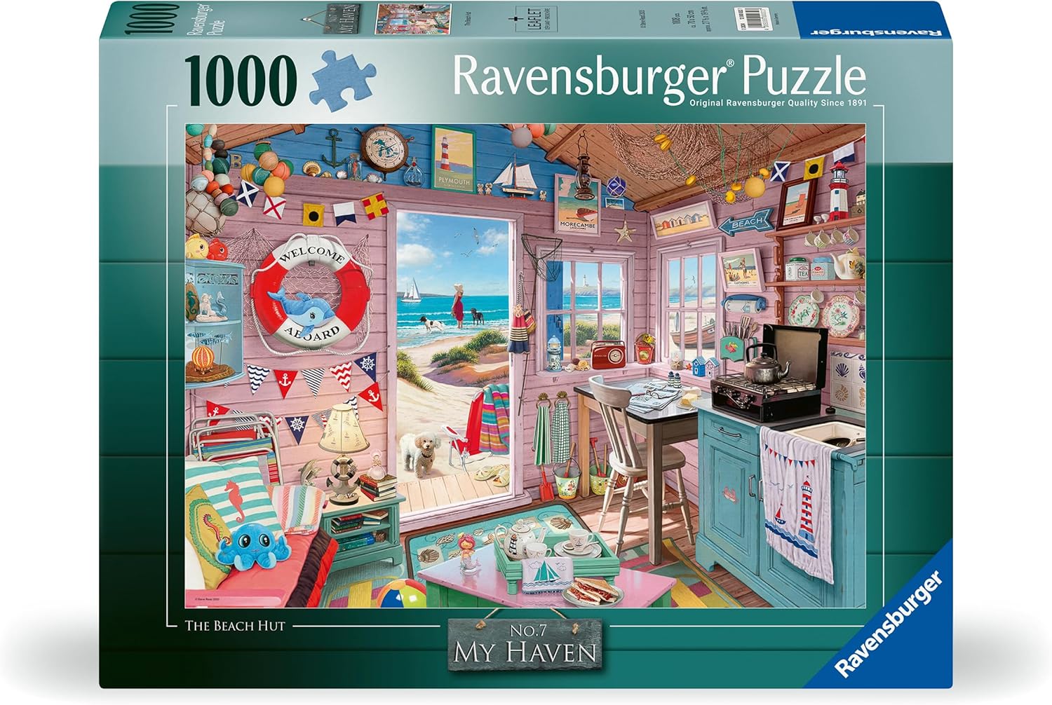 Ravensburger My Haven No. 7 The Beach Hut 1000 Piece Jigsaw Puzzle for Adults 5
