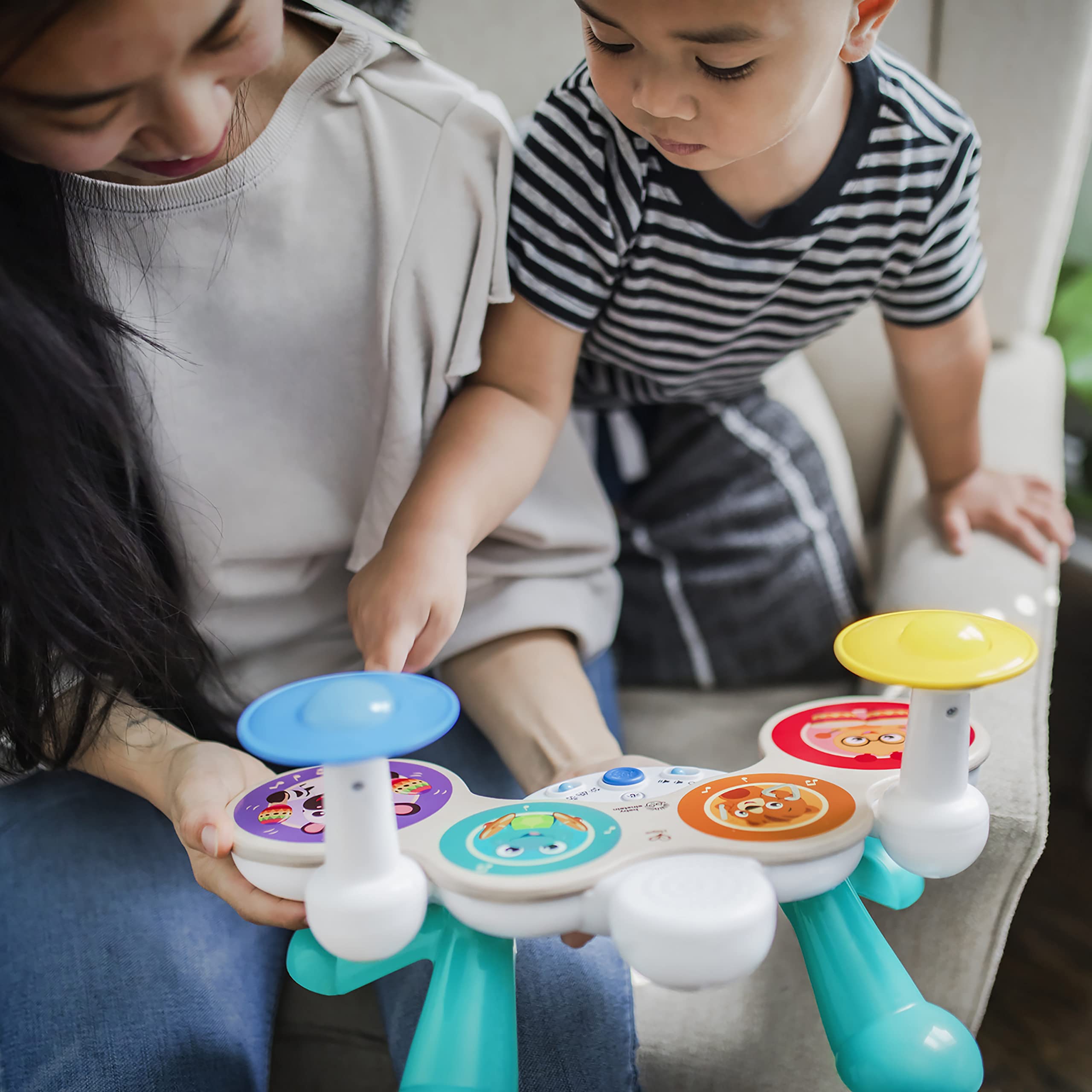 Baby Einstein Together in Tune Drums - Wireless Wooden Musical Toddler Toy 4