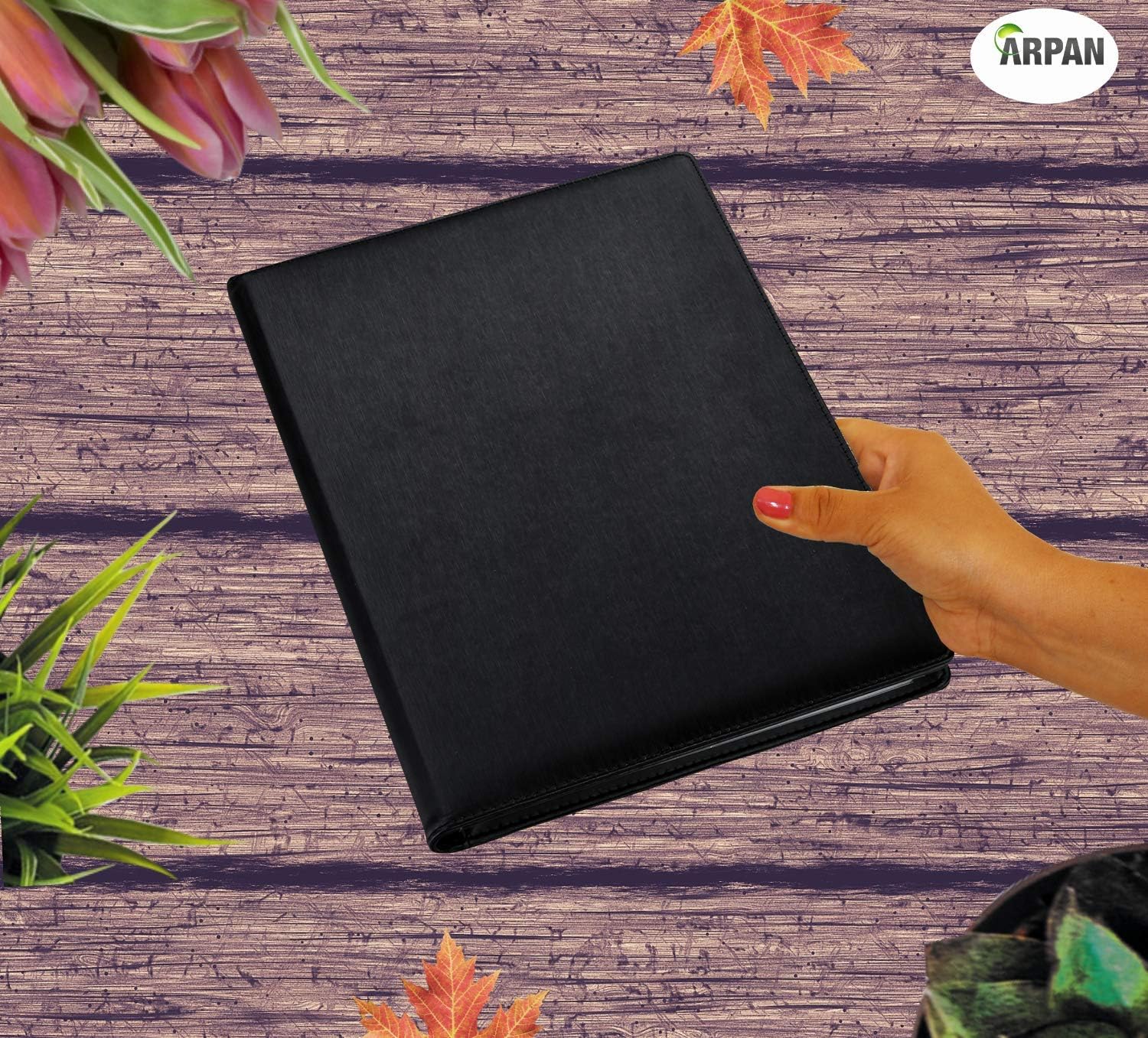 Arpan High-Quality Black A4 Professional Display Book Folder for Presentation, Artwork, Interviews, CVS - A4 Display Folder with 48 Pockets (96-Side) 5