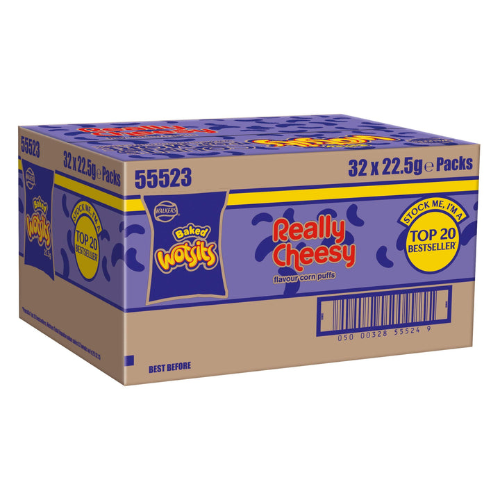 Walkers Wotsits Really Cheesy Snacks, 22.5g (Case of 32)