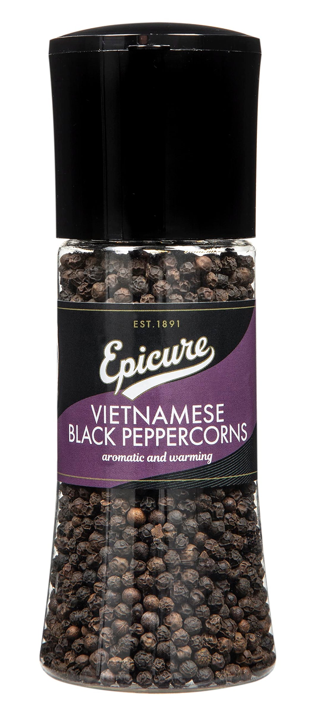 Epicure - Vietnamese Black Peppercorns Freshly Ground Seasoning Grinder