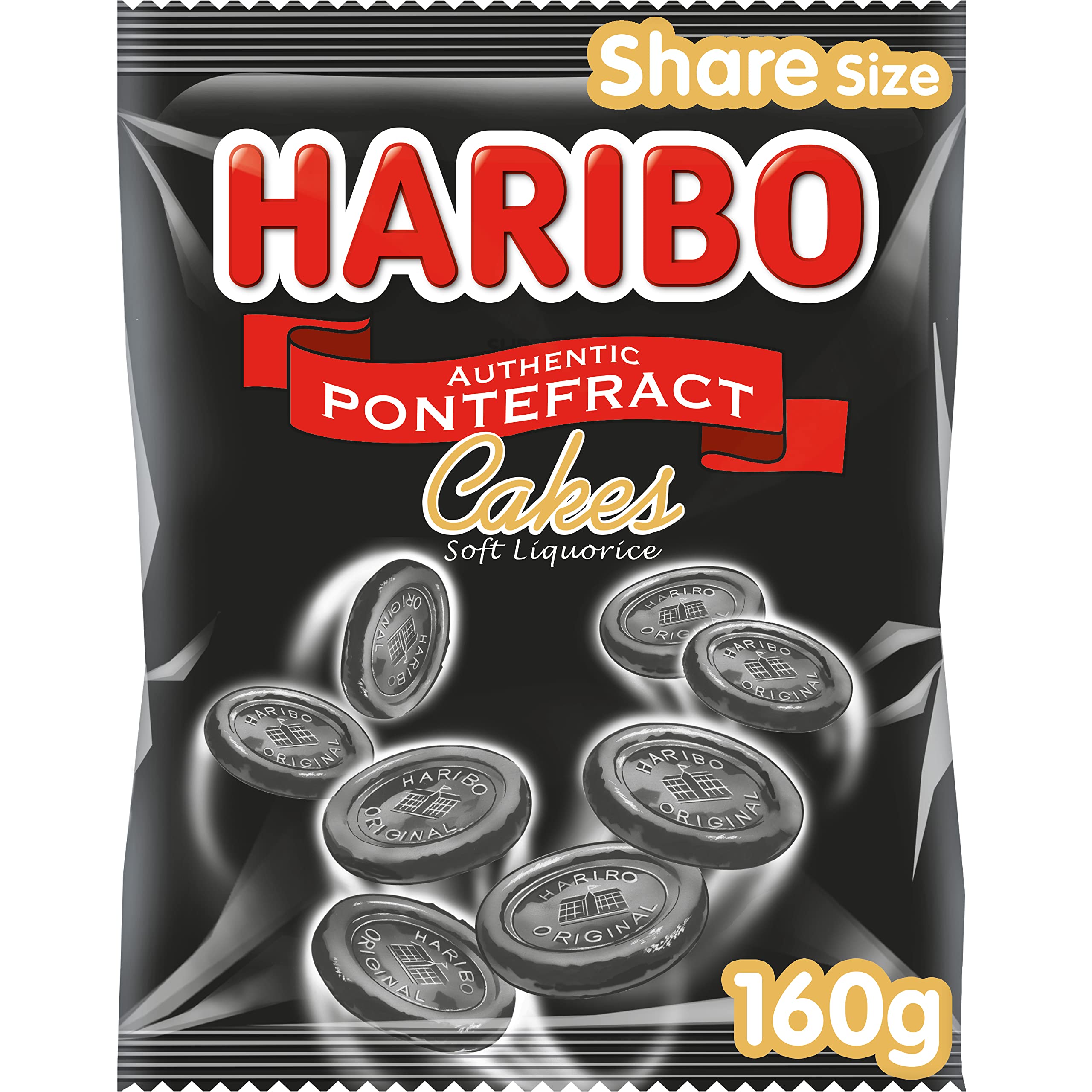 HARIBO Pontefract Cake Liquorice - 160g Bag | Without Artificial Colours 1