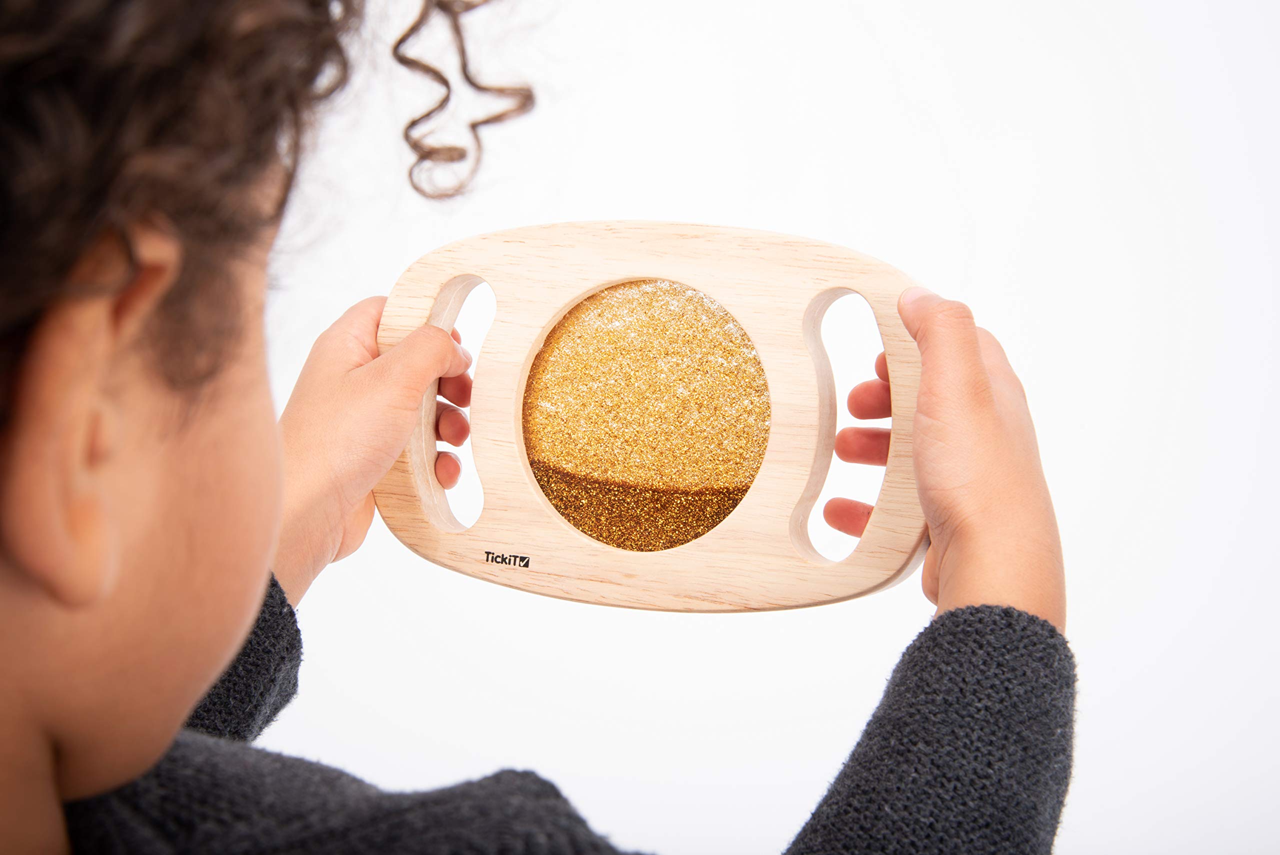 tickit Easy Hold Glitter Panel – Gold Rubberwood Sensory Panel for Toddlers 12 Months+ 16