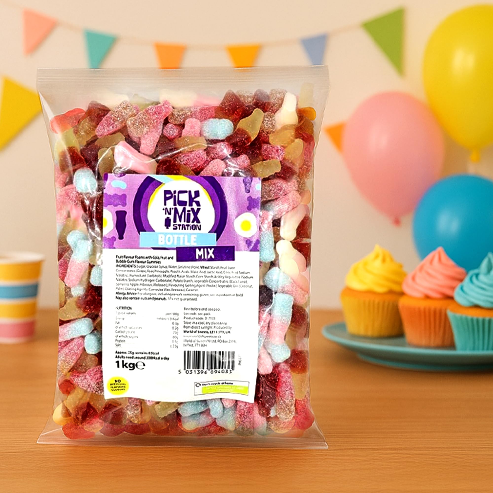 Bonds of London Pick 'n' Mix Station Bottle Mix Large Retro Chewy Sweets 1 kg 7