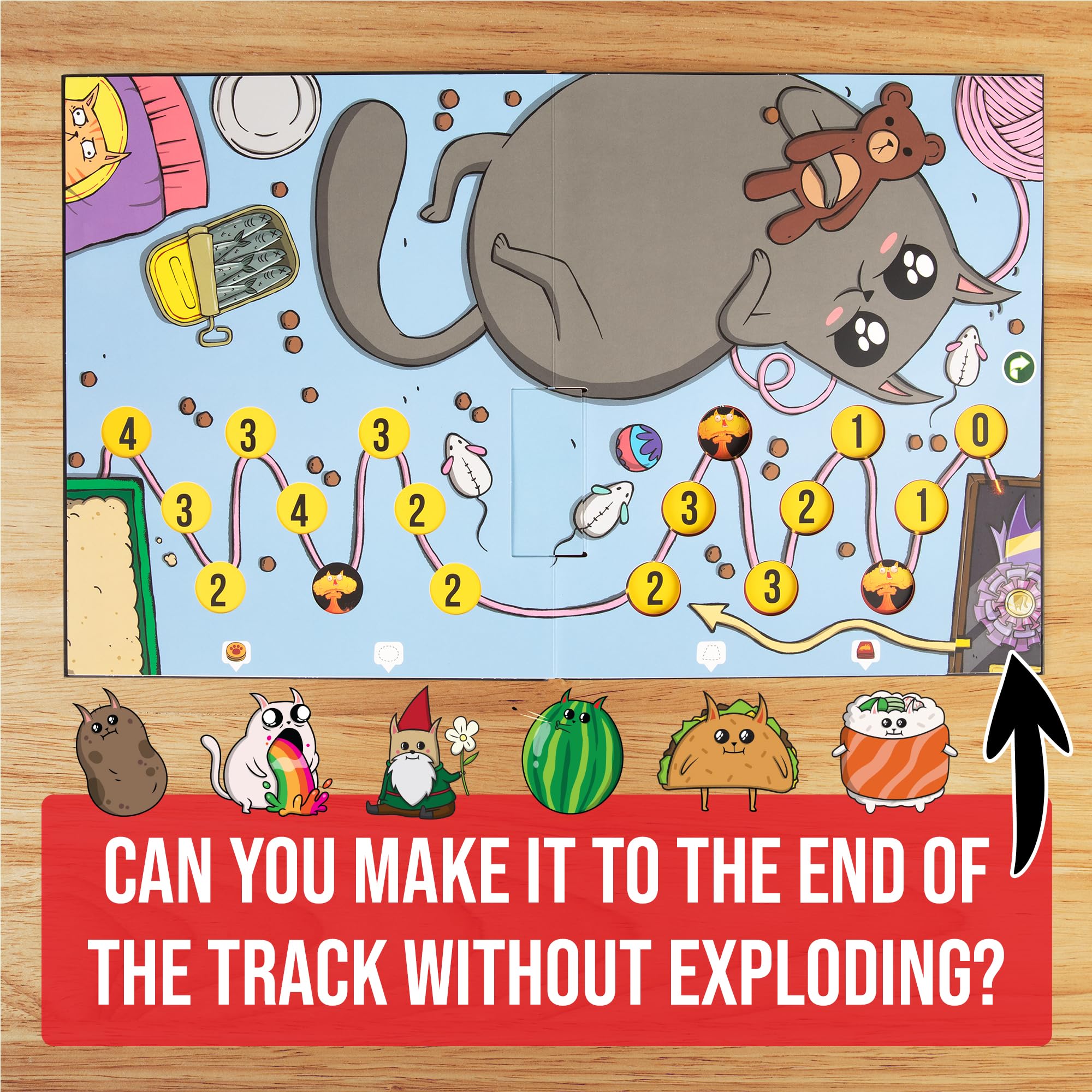 Exploding Kittens Anniversary Edition Board Game - Pop-Up Board | 2-6 Players Ages 7+ 3