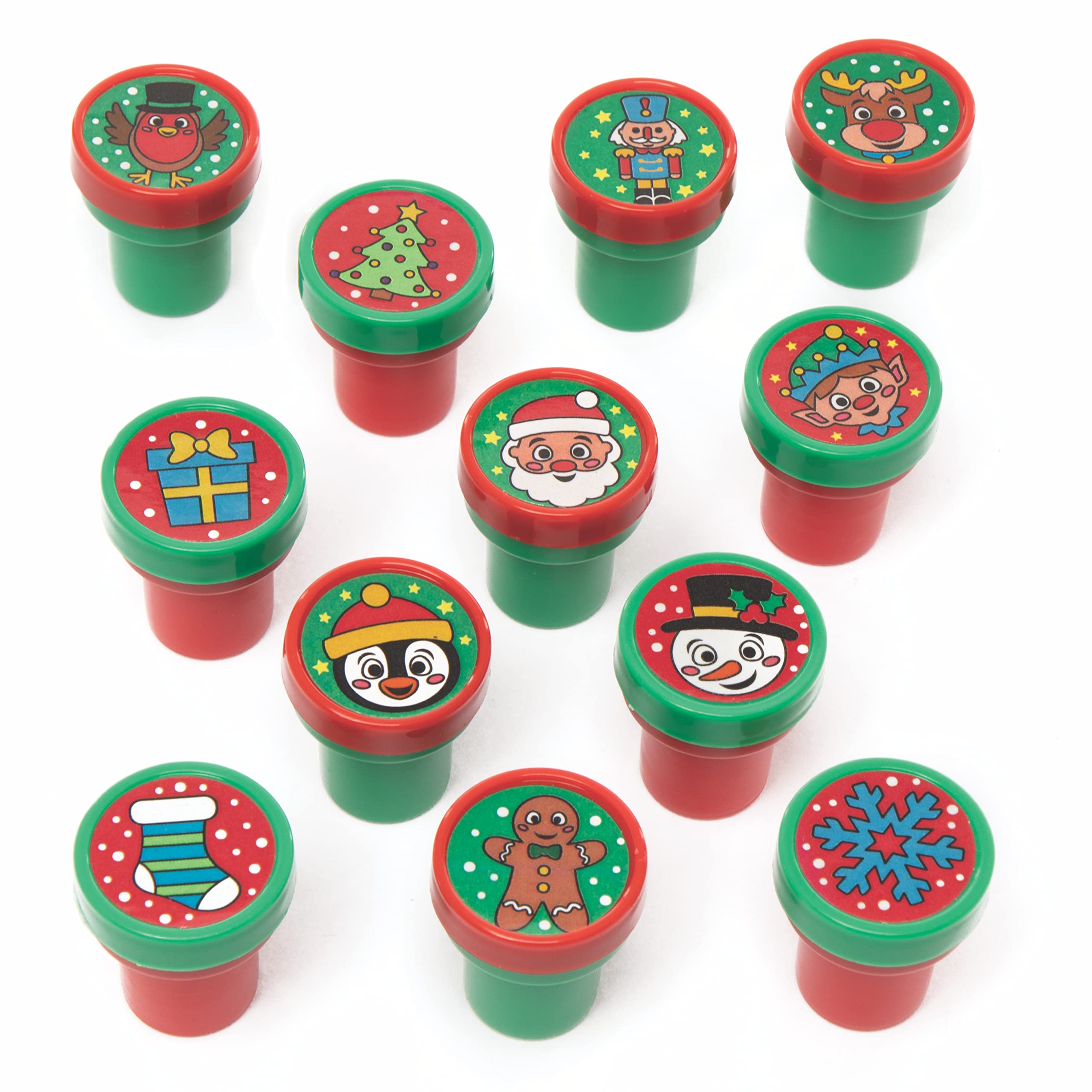 Baker Ross Christmas Self-Inking Stampers - Pack of 12, Ages 3+ 5
