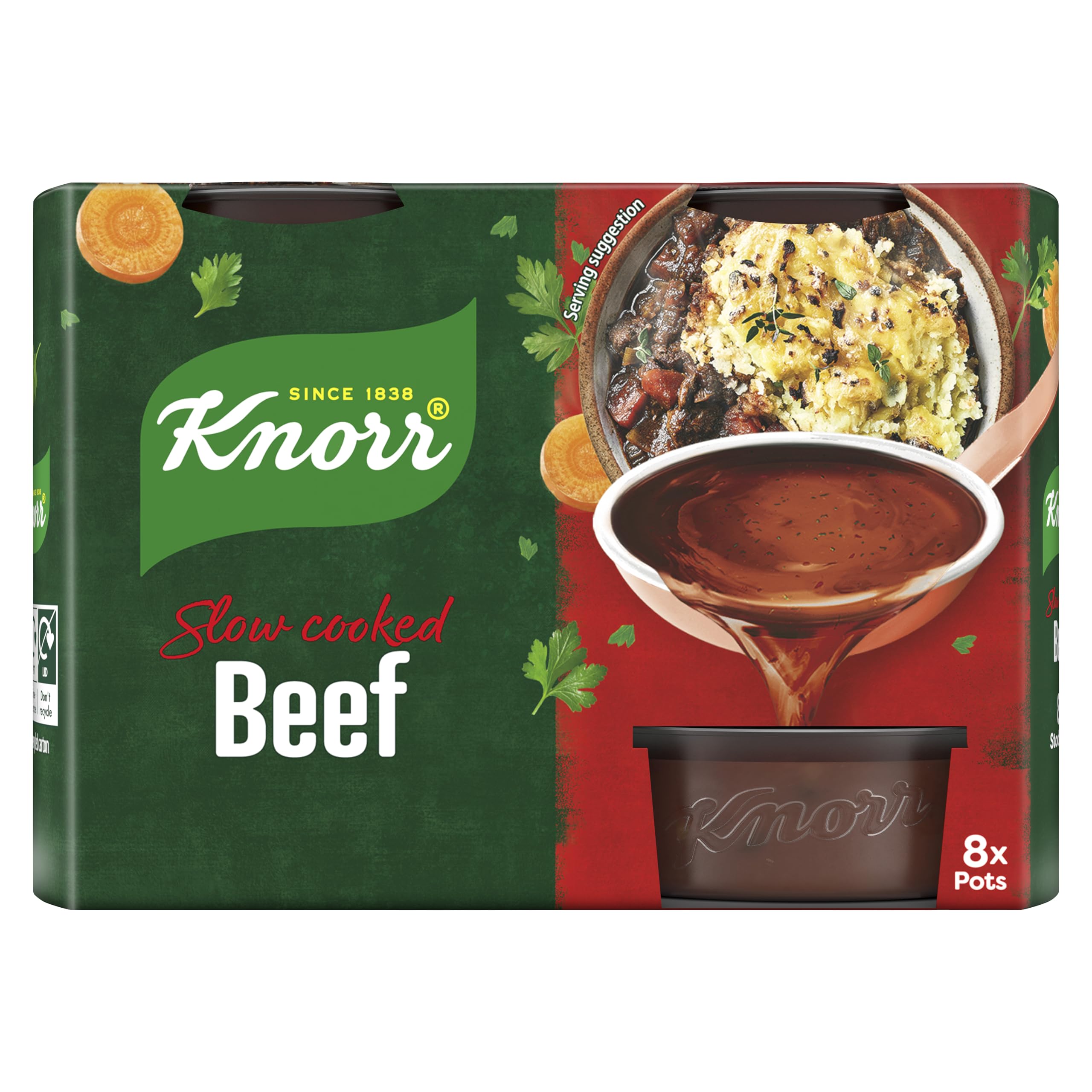 Knorr Beef Stock Pots - Rich Beef Flavour, Gluten-Free | 32 x 28g Pots