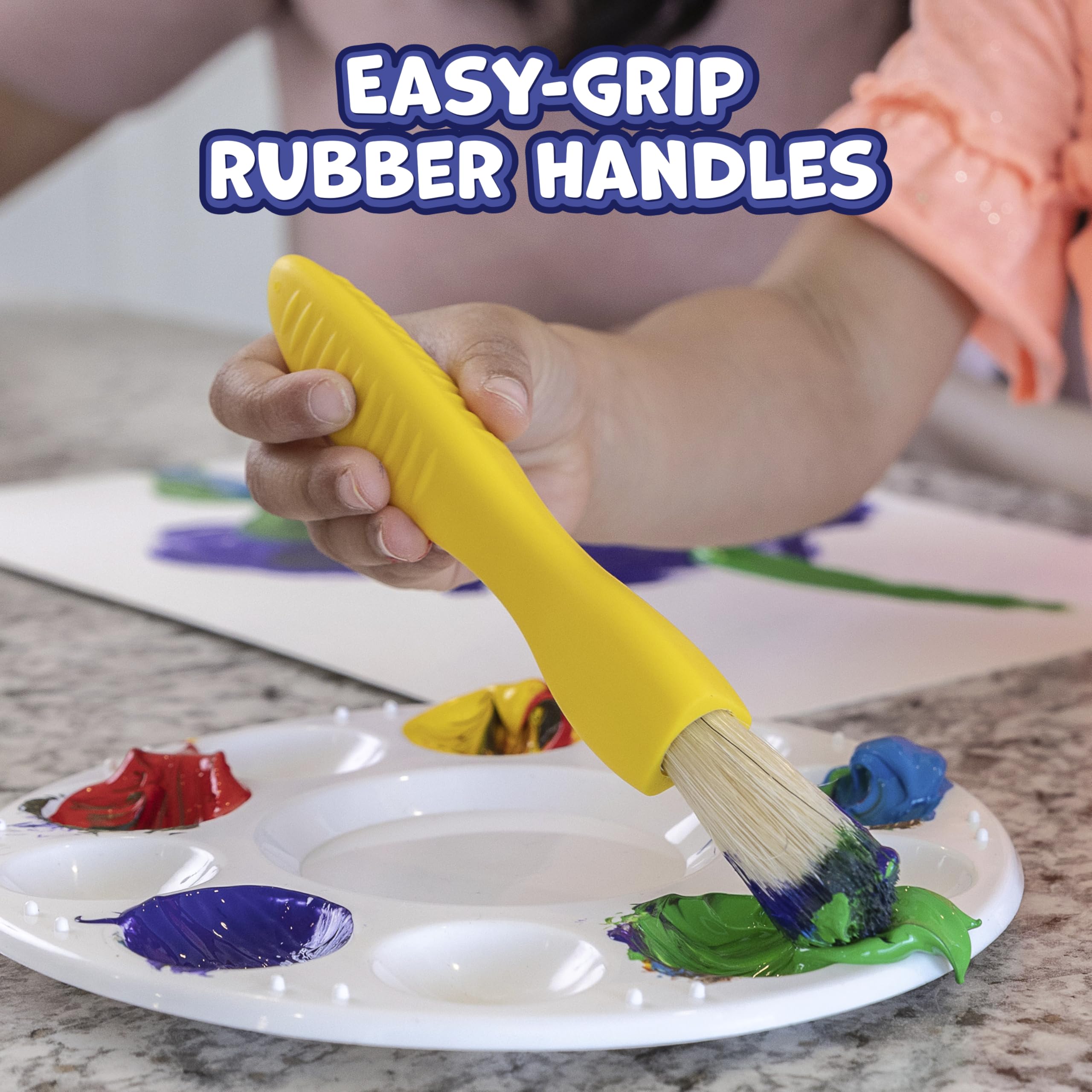 READY 2 LEARN Triangle Grip Paint Brushes - Set of 6 | Ages 18m+ | Promotes Writing Grip 5