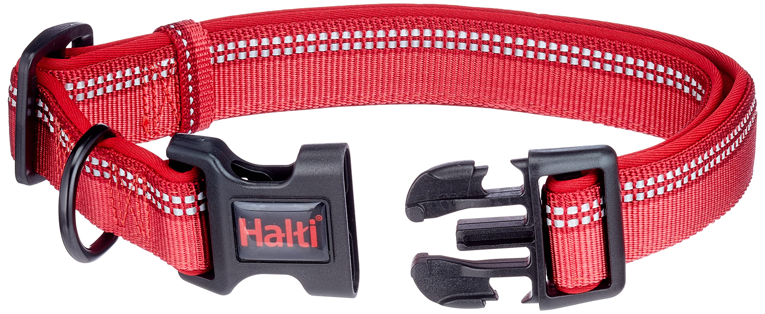 Halti Collar - Large Size, Red | Neoprene-Padded, Reflective Nylon