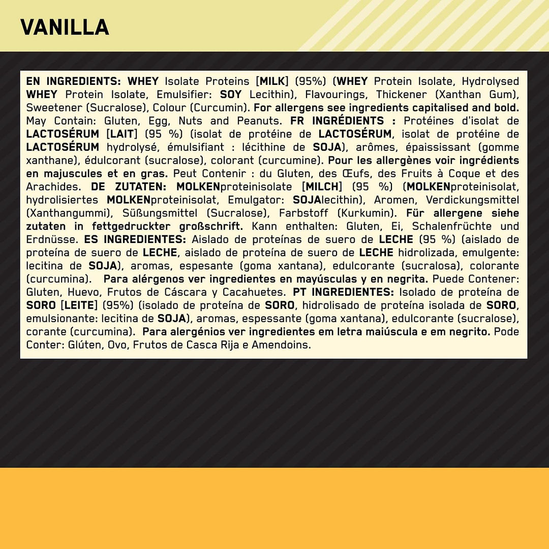 Optimum Nutrition Gold Standard 100% Isolate Whey Protein Powder - High-Protein Fitness Support