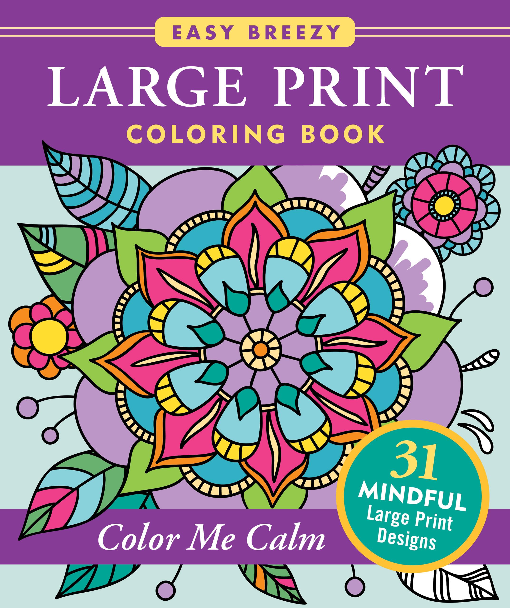 Peter Pauper Press Large Print Coloring Book - Color Me Calm | 50 Designs | Paperback 1