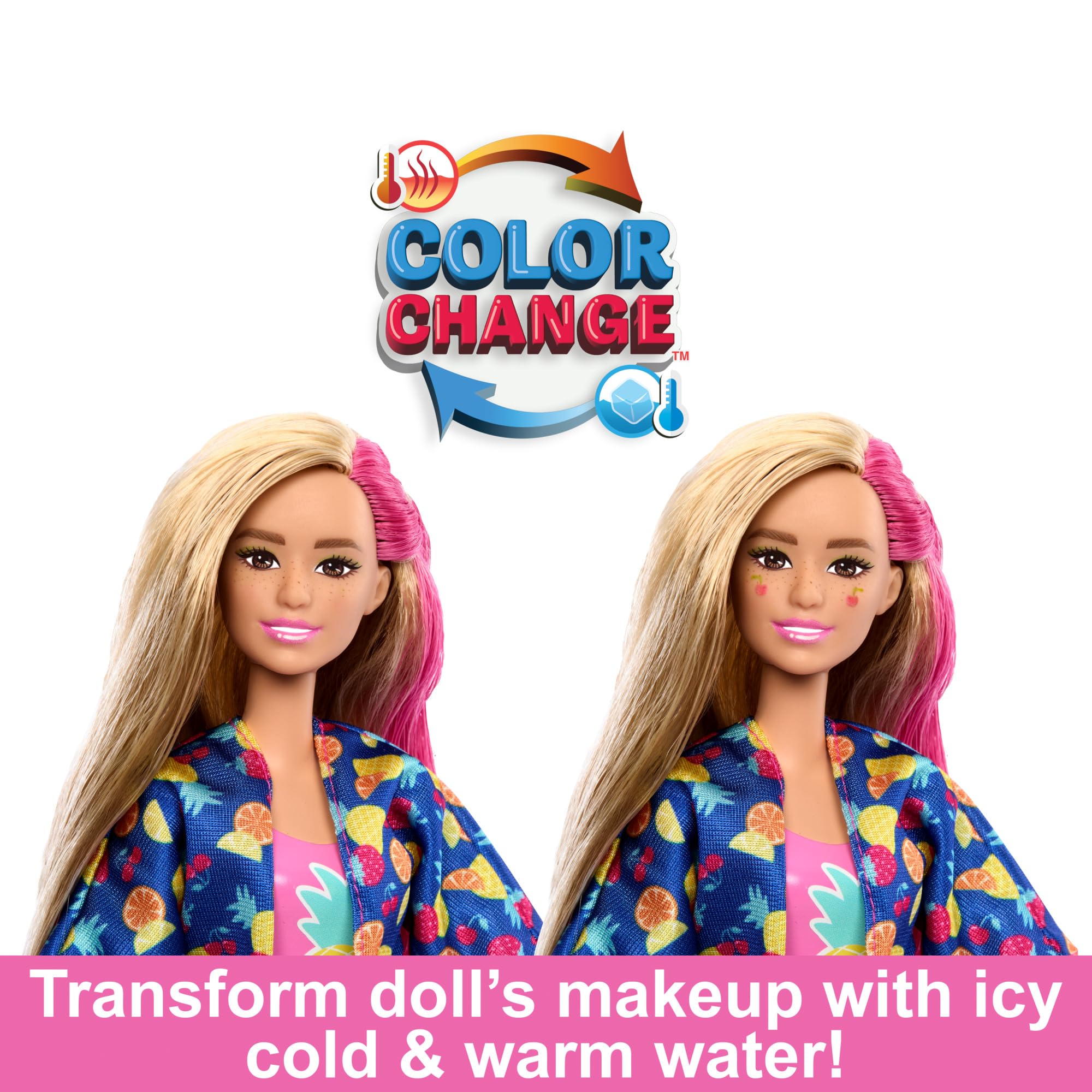 Barbie Pop Reveal Doll & Accessories - Rise & Surprise Fruit Series Playset for Kids 3+ 4