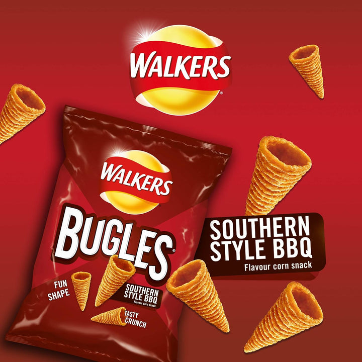 Walkers Bugles Southern Style BBQ Flavour Crisps, 110g Sharing Bag