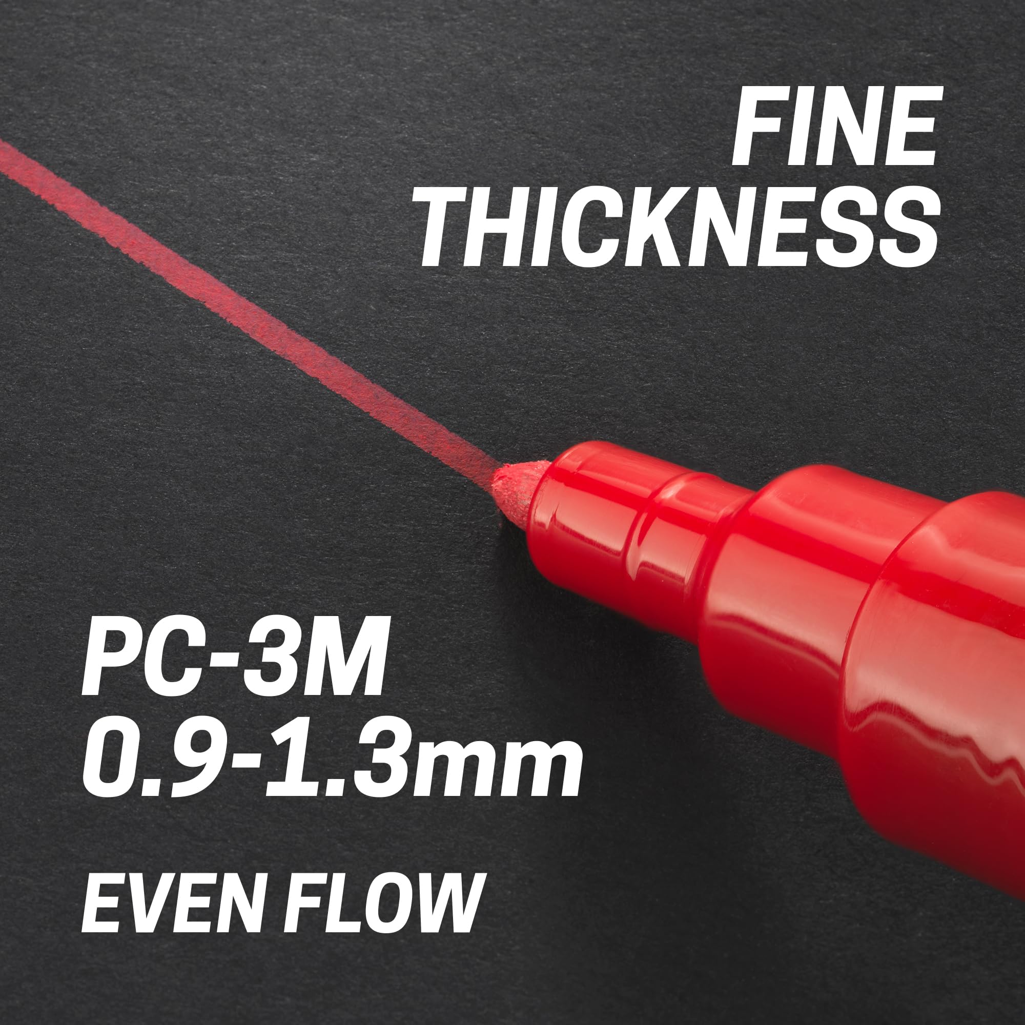 Posca PC-3M Fine Acrylic Paint Marker Pens - 8 Standard Colours | 0.9-1.3mm Tip