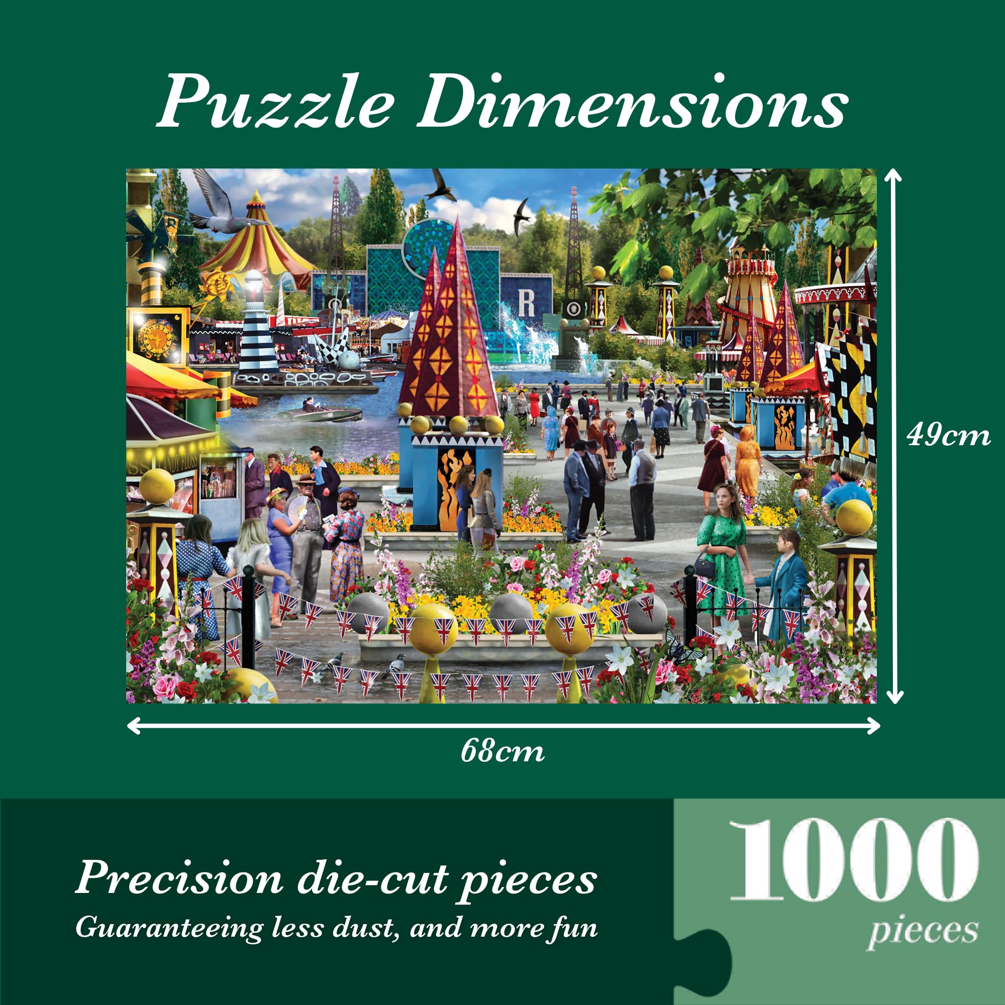 Falcon Festival of Britain Jigsaw Puzzle - 1000 Pieces | Recycled Cardboard | Adult Activity 2