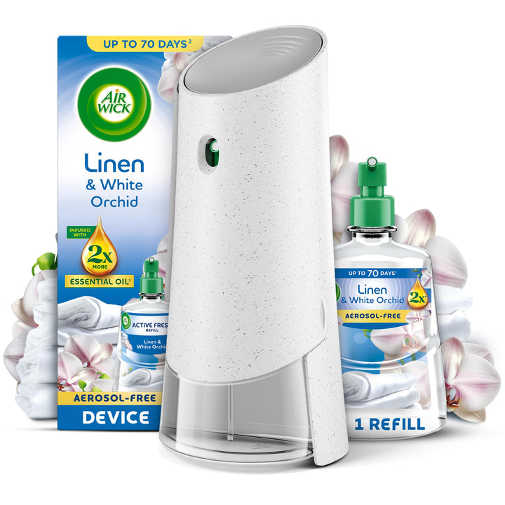 Air Wick - Linen & White Orchid Aerosol-Free Automatic Spray Kit