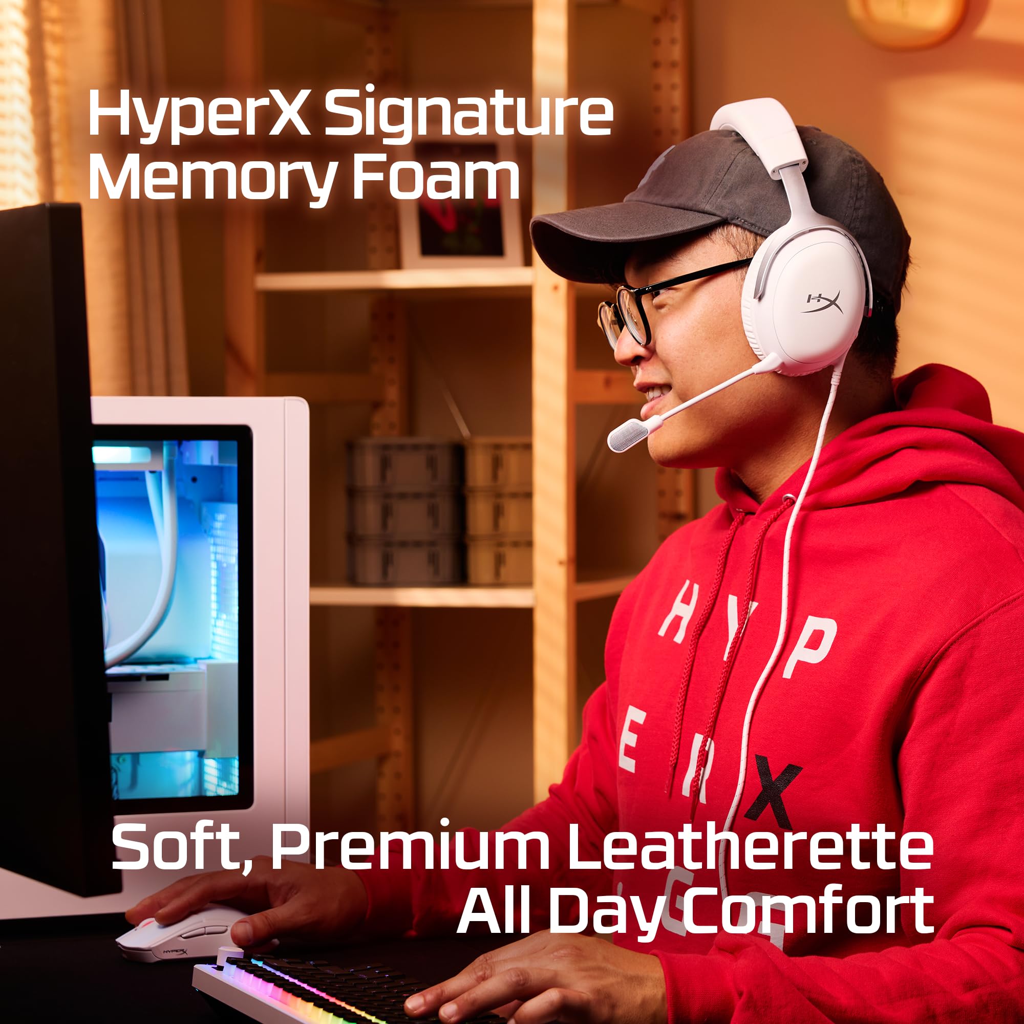 HyperX Cloud III – Wired Gaming Headset, PC, PS5, Xbox Series X|S, Angled 5 6