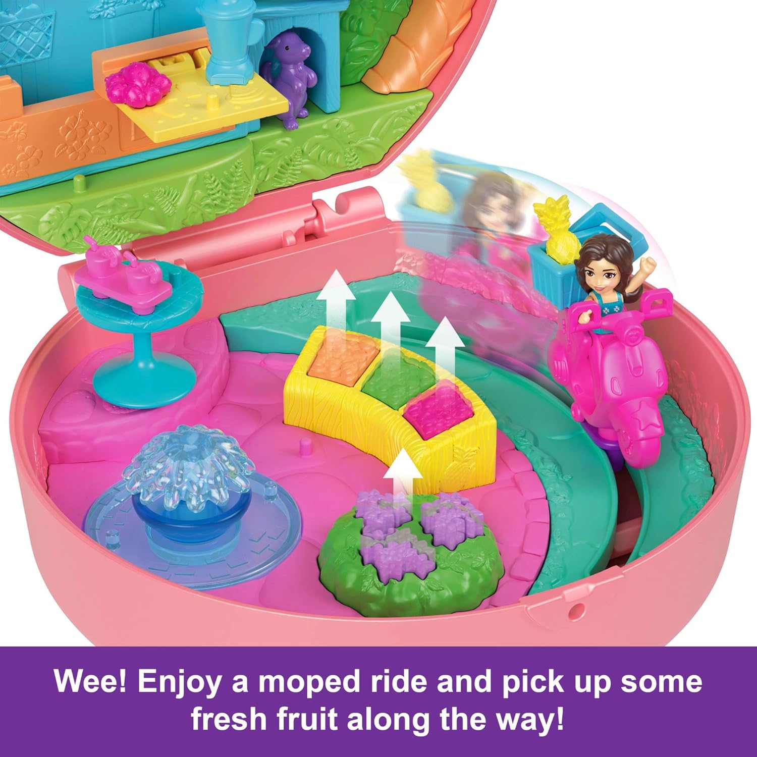 Polly Pocket Adventure Moped Compact - Doll Playset with 2 Micro Dolls & Puppy Pet, Ages 4-10 5