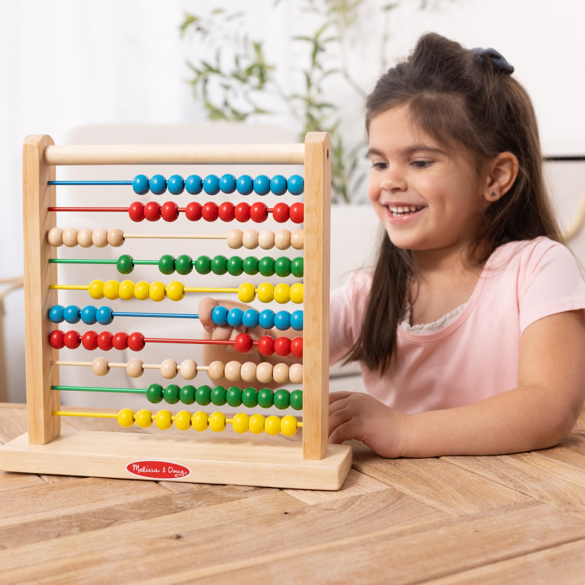 Melissa & Doug Classic Wooden Abacus Counting Toy with 100 Beads for Ages 3+ 2