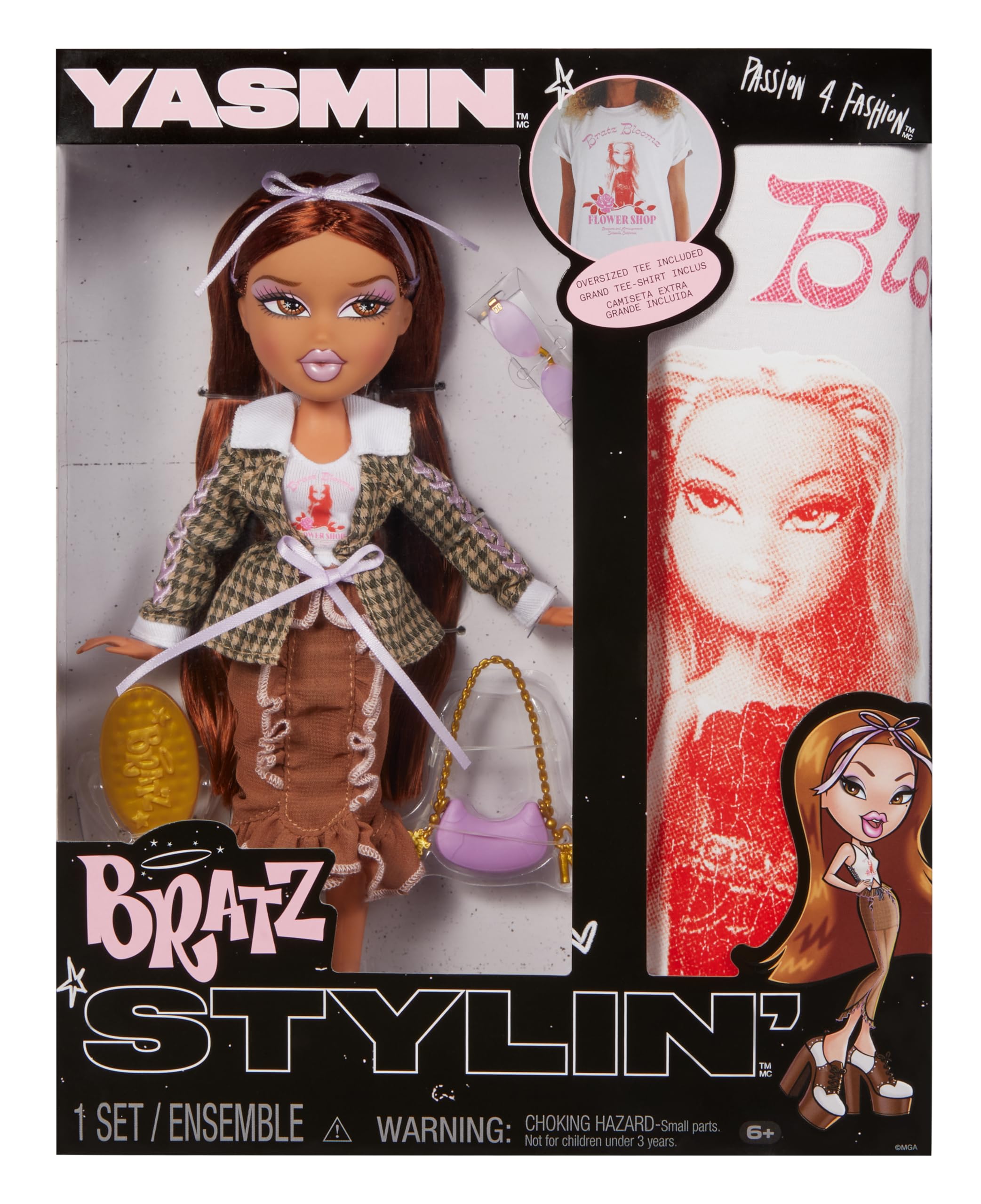 Bratz Stylin' Yasmin Fashion Doll with Customizable T-Shirt for You 1