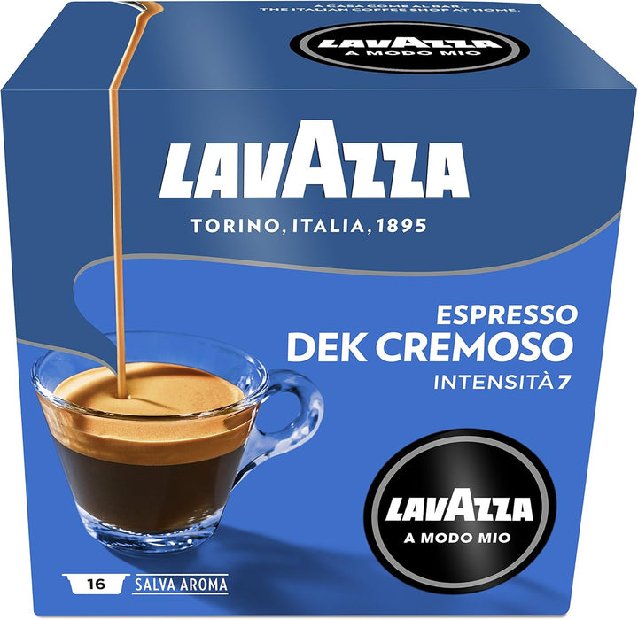 Lavazza - A Modo Mio Dek Cremoso Decaffeinated Coffee Capsules, 16-Count, 120 g