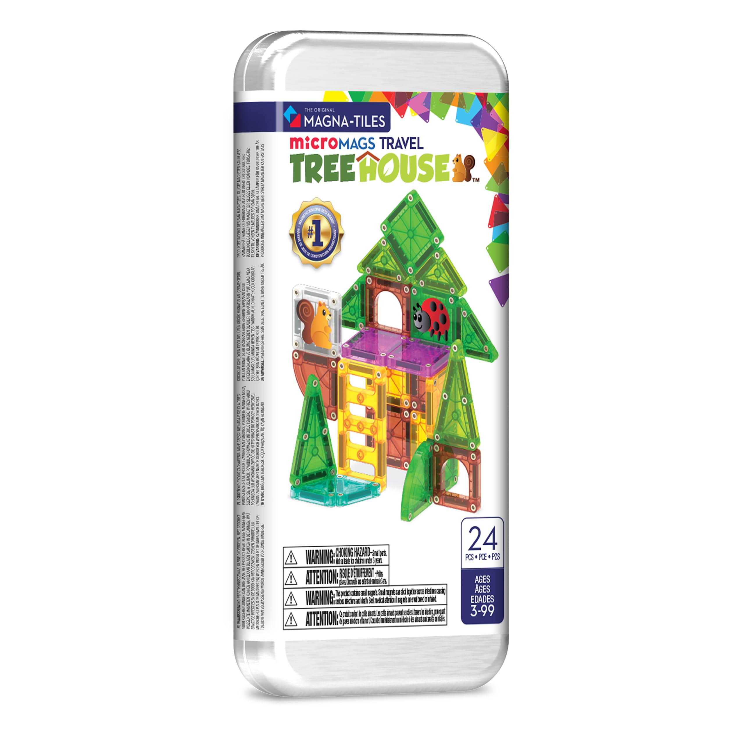 Magna-Tiles microMAGS Treehouse Travel Set - 24 Pieces | Ages 3+ | Magnetic Building 1