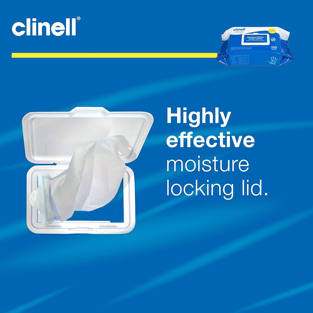 Clinell - Antibacterial Hand Wipe for Hands and Surfaces CAHW200