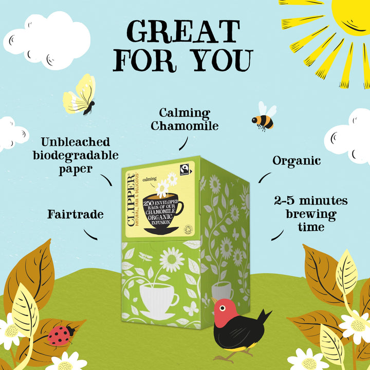 Clipper - Organic Chamomile Tea Bags | 250 Individually Wrapped Fairtrade Infusion Sachets