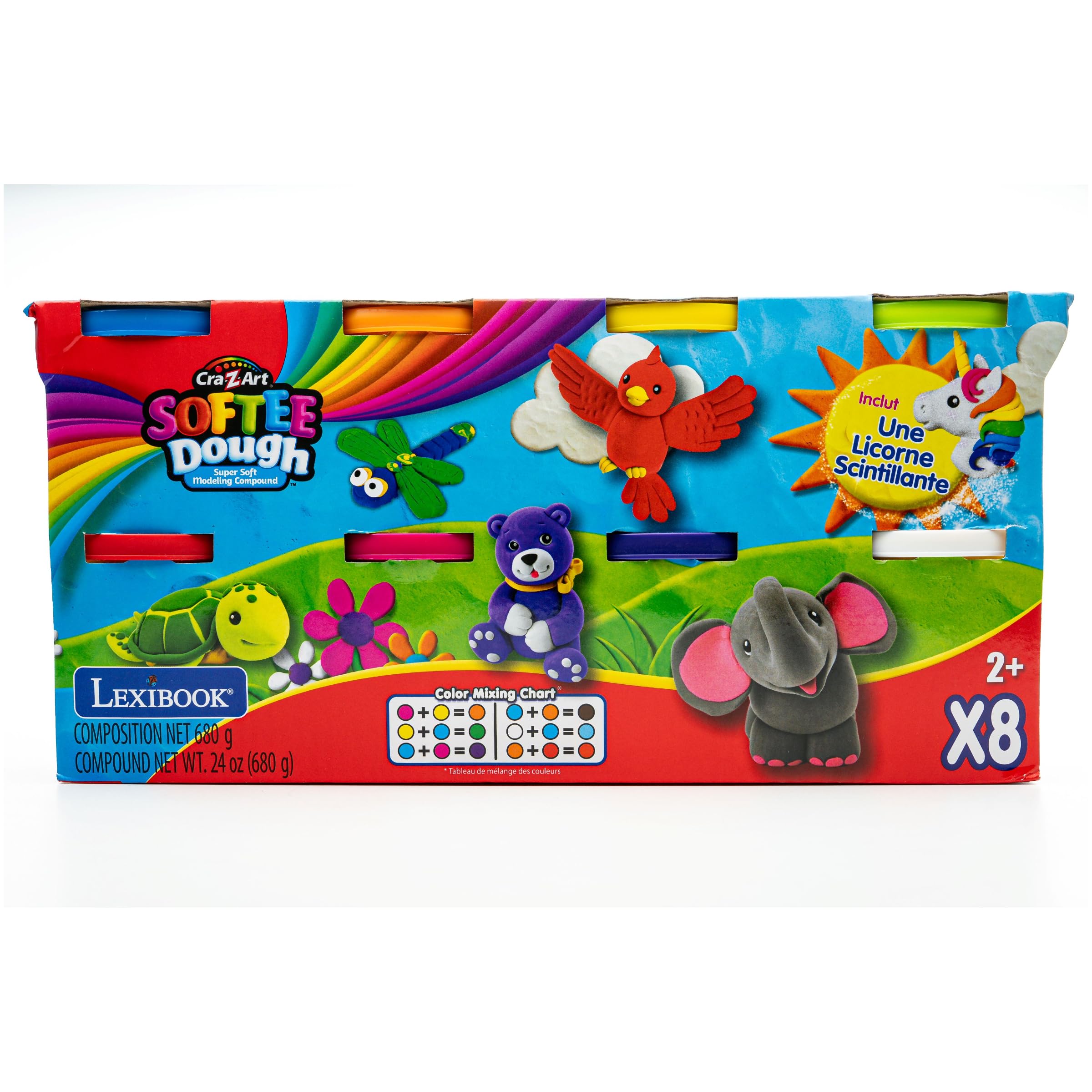 LEXIBOOK Modeling Dough Set - 8 Vibrant Colors | 113g Jars | Ages 2+ 5