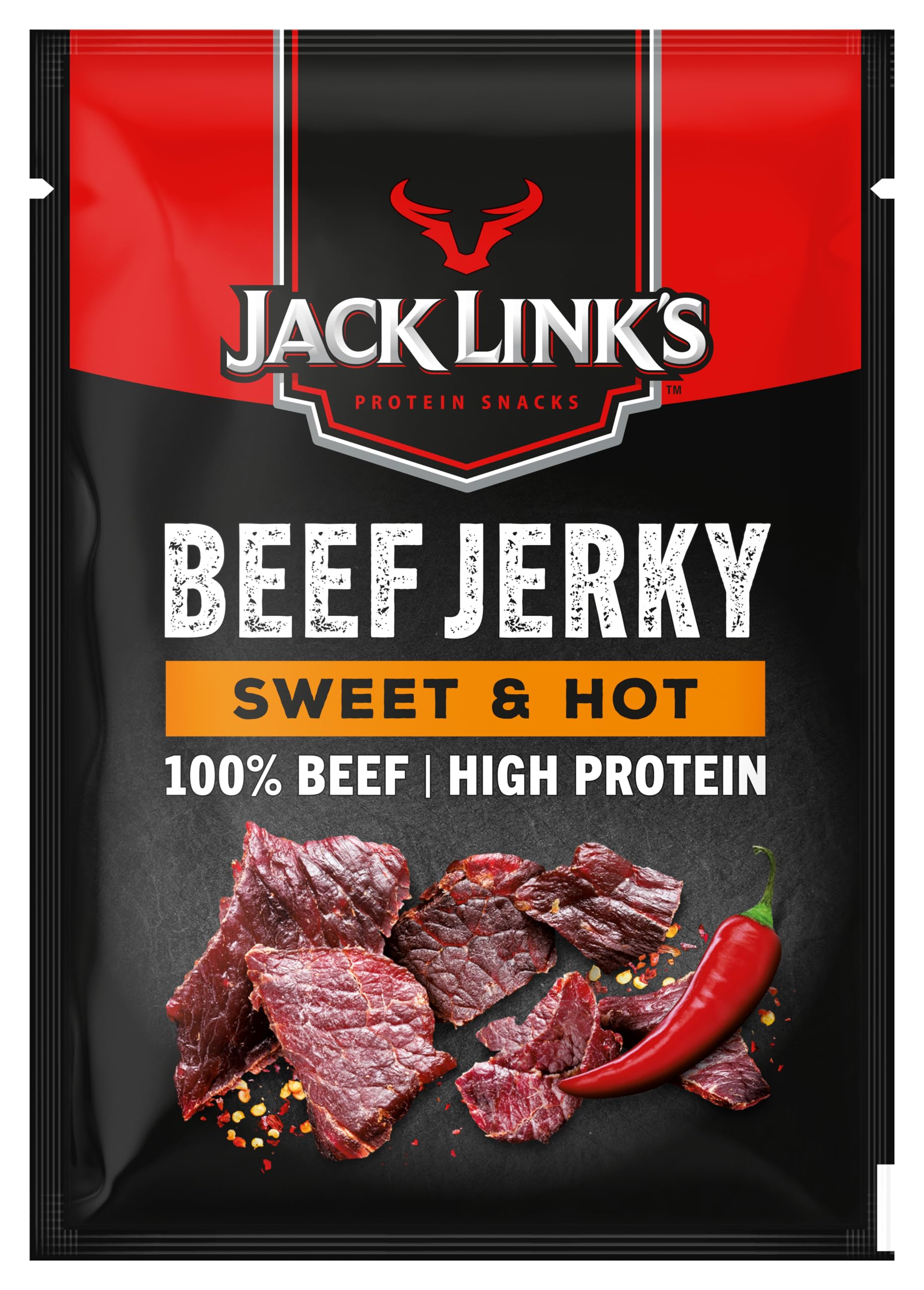 Jack Link's Beef Jerky Sweet & Hot - 12 x 40g Packs | High Protein Snack 4