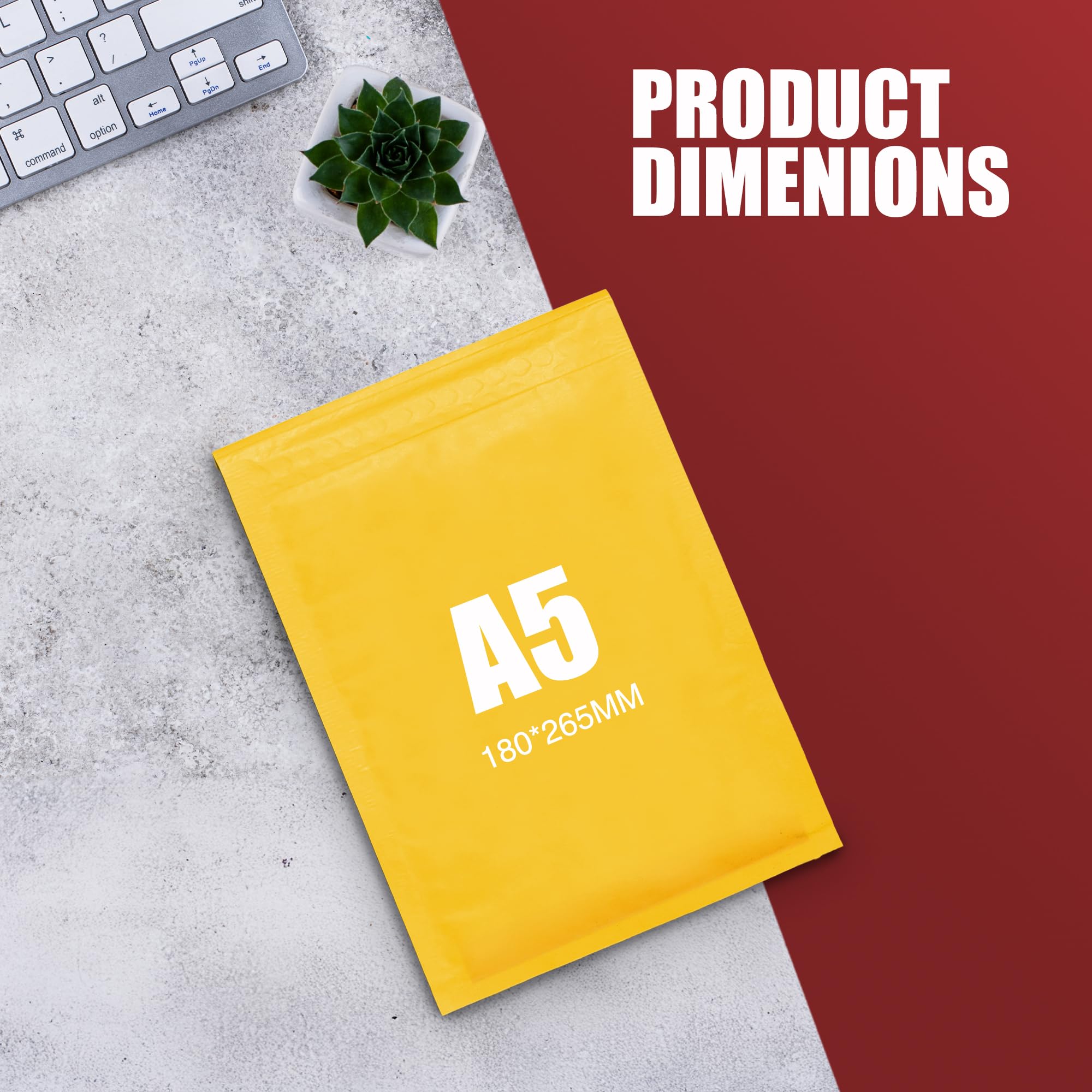 Merrimen Padded Envelope Mailers - A5 Size, 10 Pack Gold | Lightweight Protection 2