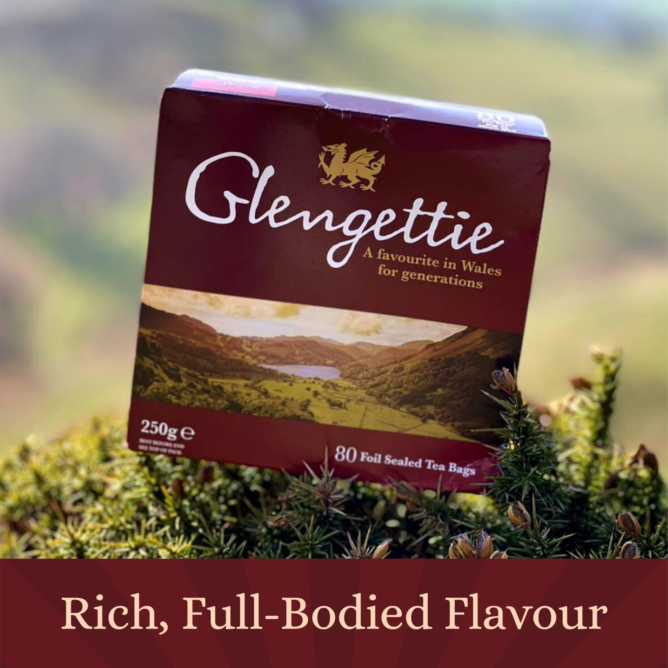 Glengettie Strong Black Tea Bags - 80 Count, 250g Foil Sealed Pack 3
