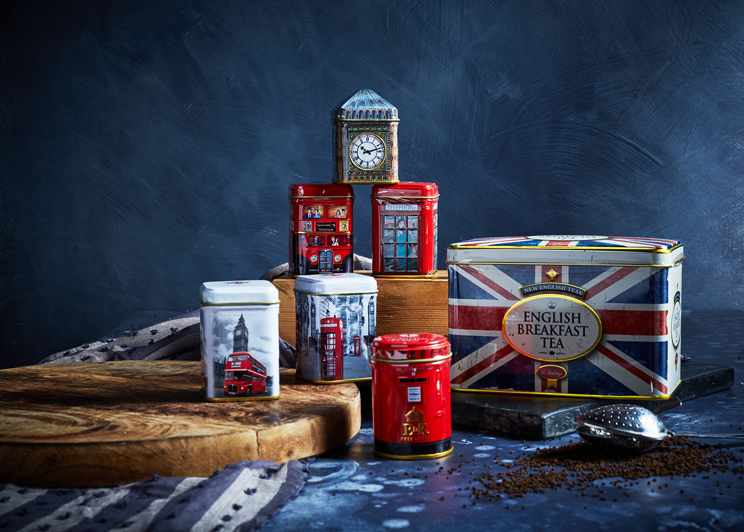 New English Teas London Sights Mini Tea Tin Gift Set - 6 Selection Loose-Leaf Black Tea Collection 7