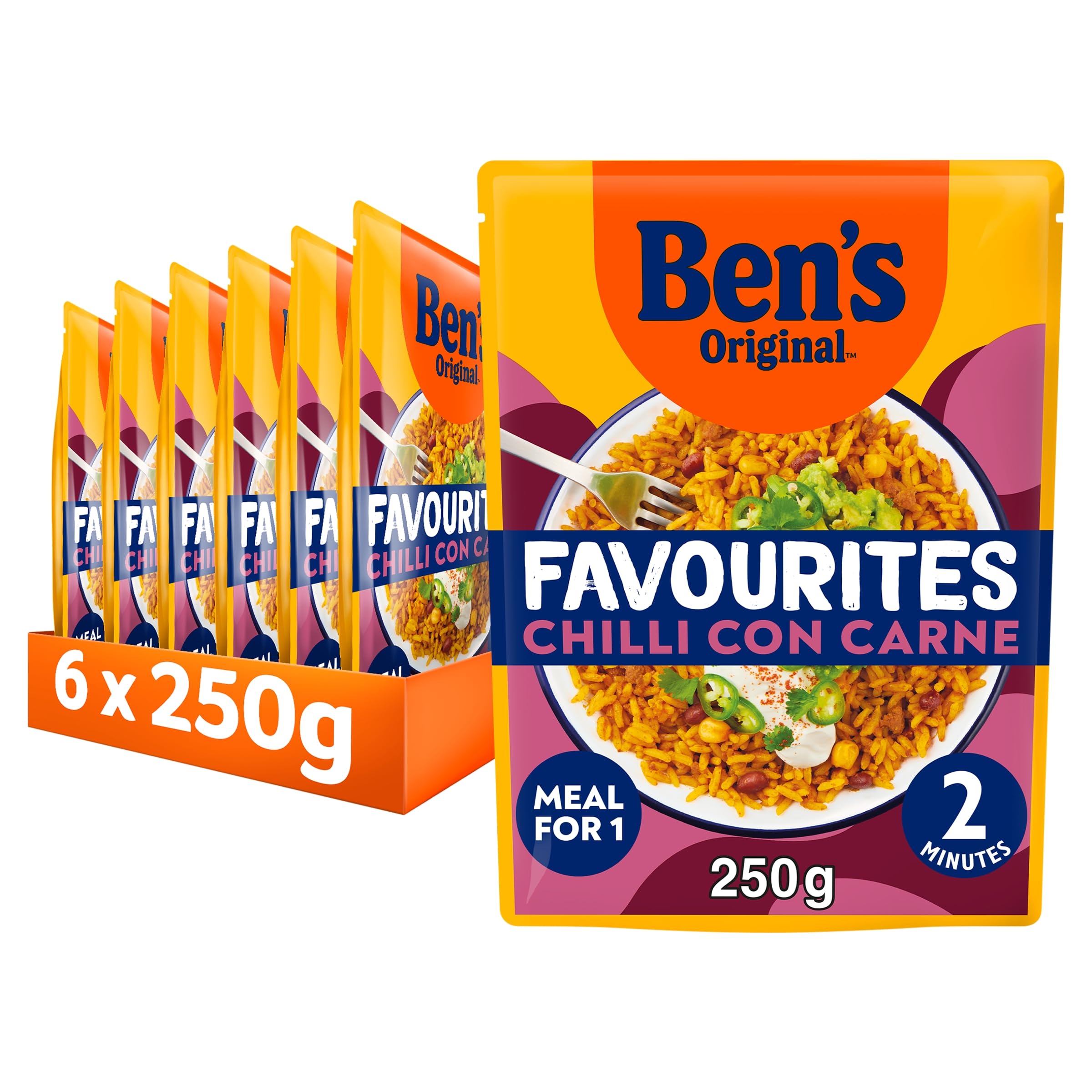 Uncle Ben's Chilli con Carne Microwave Rice Meal - Ready in 2 Mins | Serves 1 | 6x 250g 1