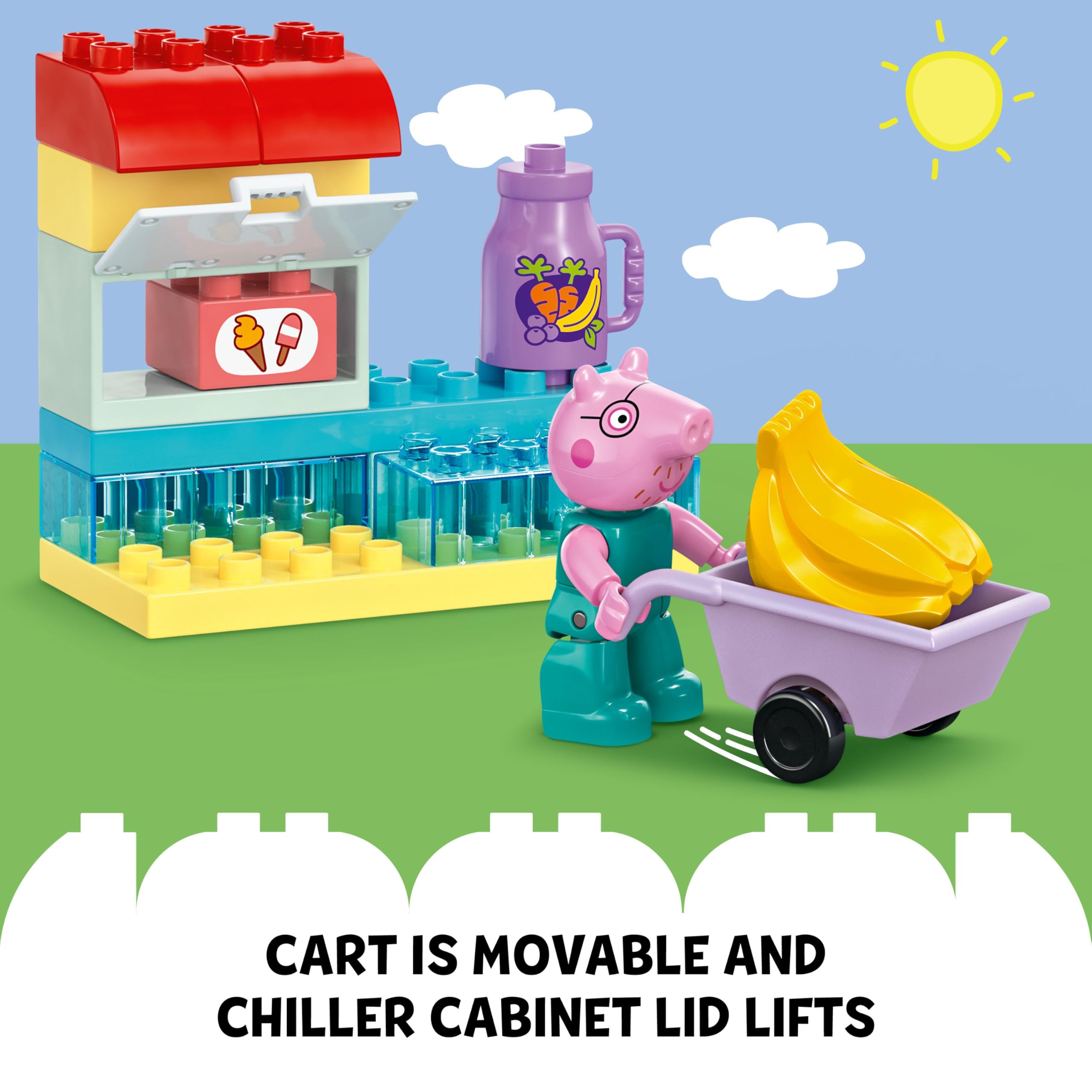 LEGO DUPLO Peppa Pig Supermarket Playset with Car and 4 Figures for Toddlers 2+ 10