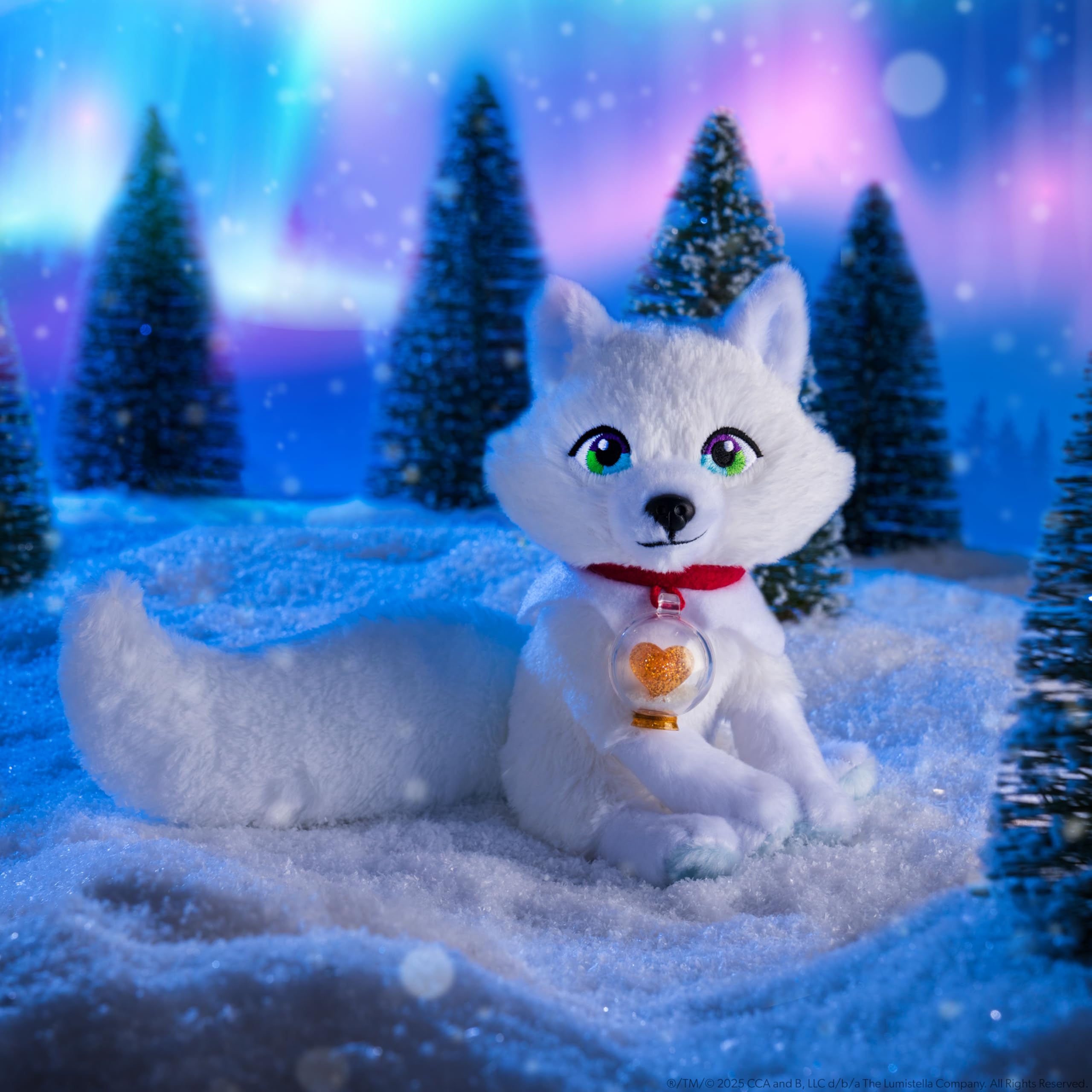 EPFOX Elf Pets Arctic Fox - Plush Stuffed Animal with Storybook & Snow Globe Charm 16