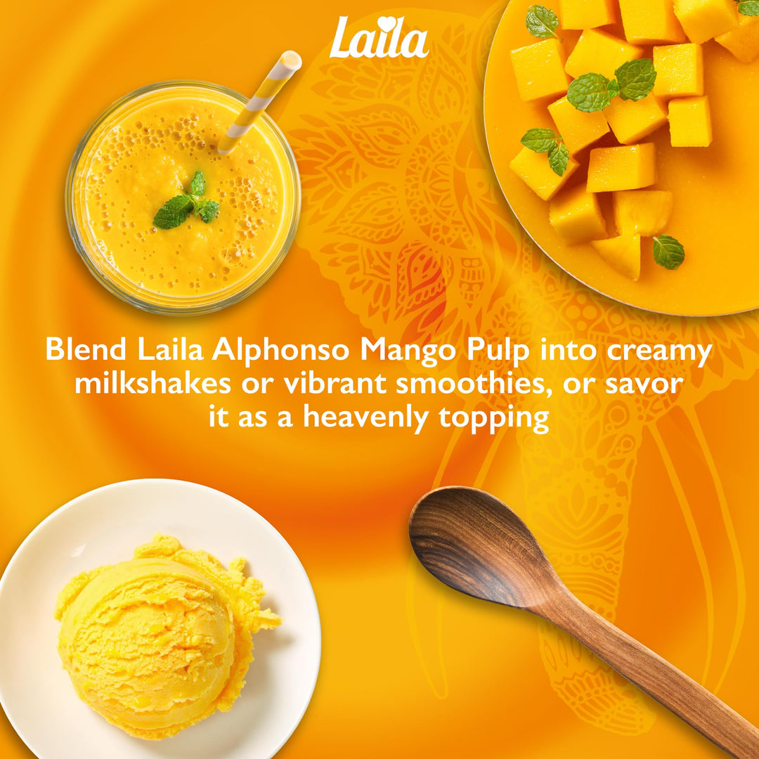 LAILA Alphonso Mango Pulp 850g - Tinned Mango Puree from Real Mangoes