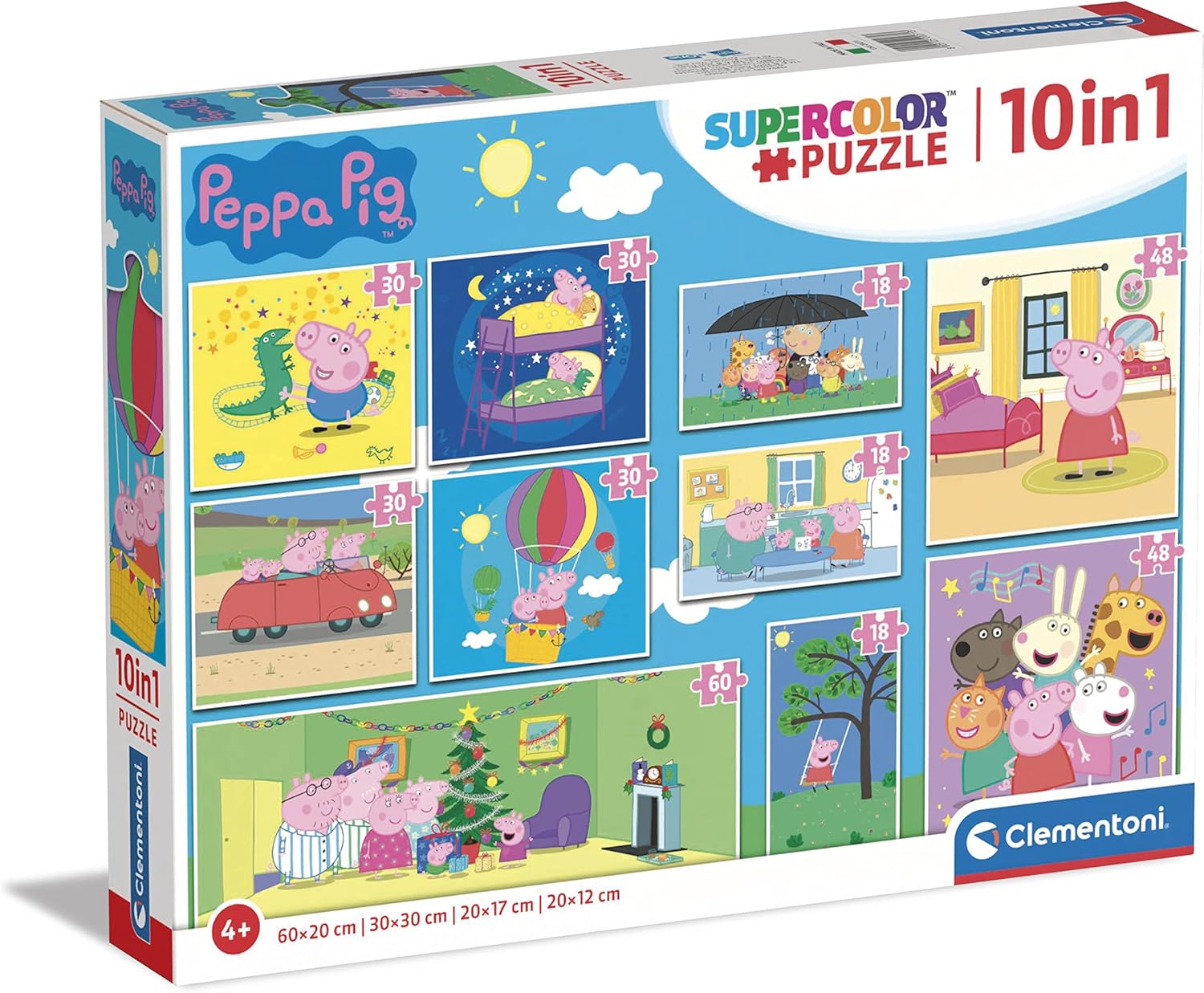 Clementoni Peppa Pig 10-in-1 Supercolor Jigsaw Puzzle Set - 330 Pieces for Ages 4+ 1