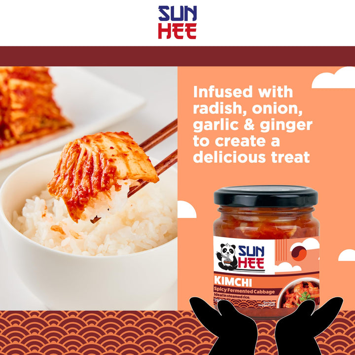 Sun Hee Natural Kimchi - Fermented Cabbage with Radish, Garlic & Ginger (190g)